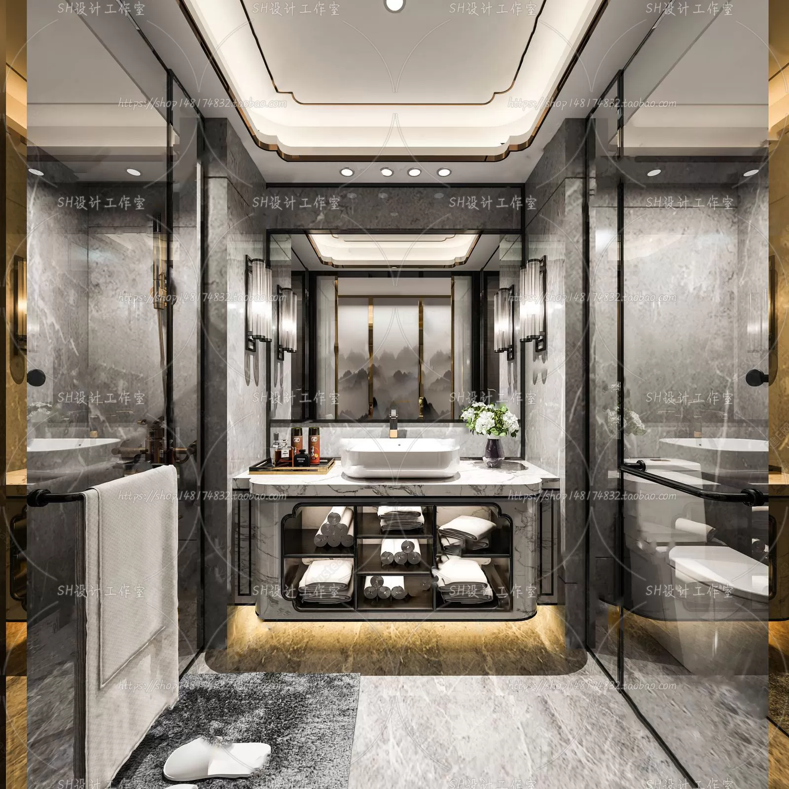 BATHROOM 3D SCENES – VRAY RENDER – 194 BATHROOM 3D SCENES – VRAY RENDER – 194