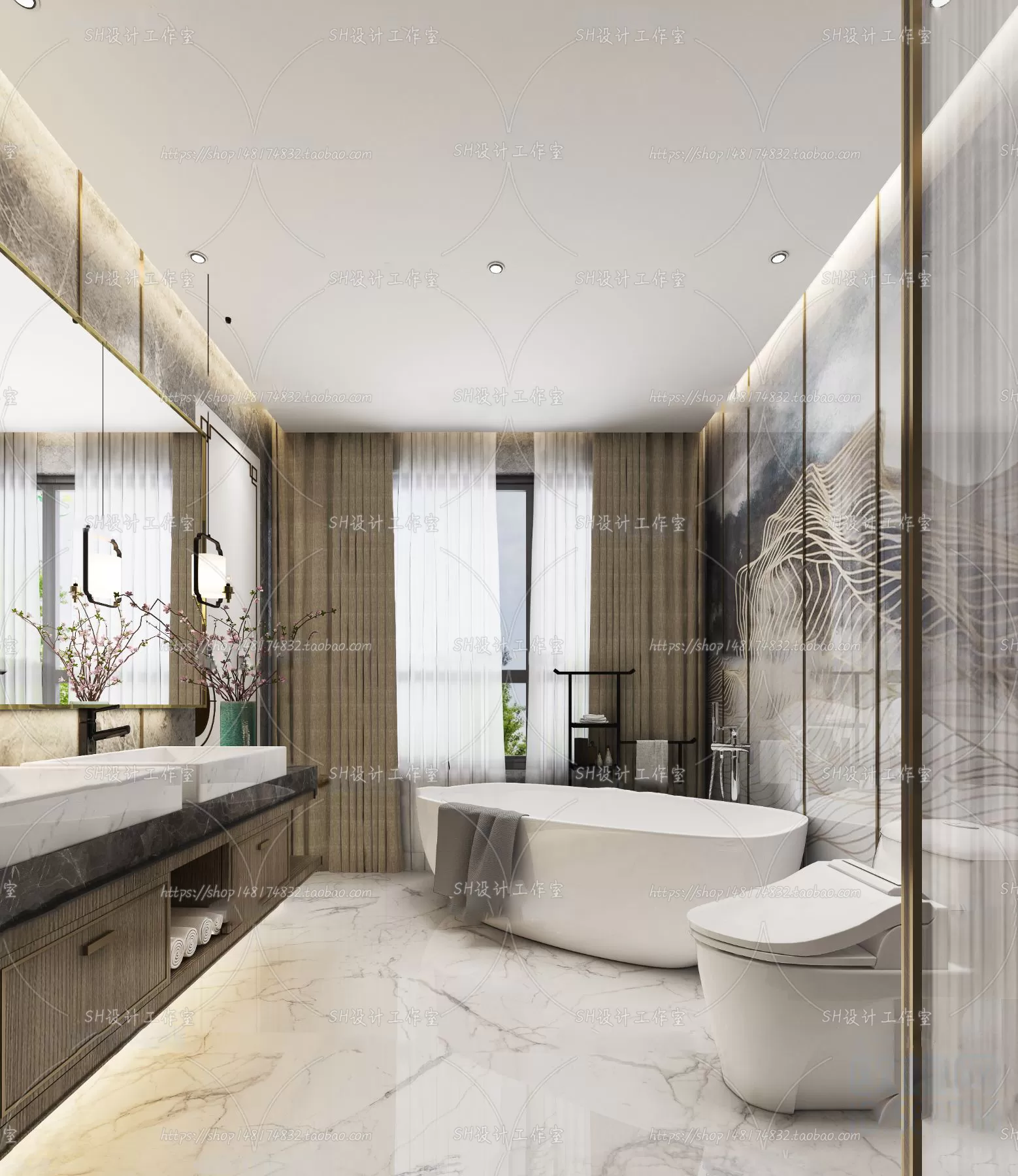 BATHROOM 3D SCENES – VRAY RENDER – 197 BATHROOM 3D SCENES – VRAY RENDER – 197