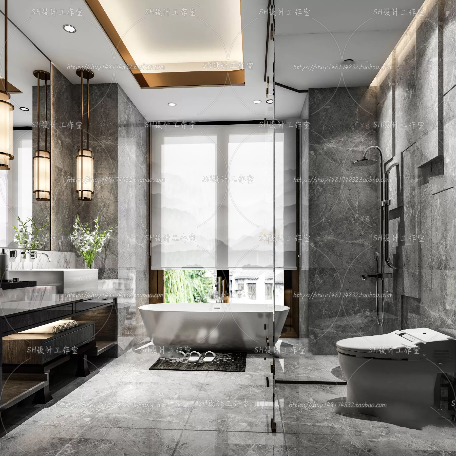 BATHROOM 3D SCENES – VRAY RENDER – 198 BATHROOM 3D SCENES – VRAY RENDER – 198