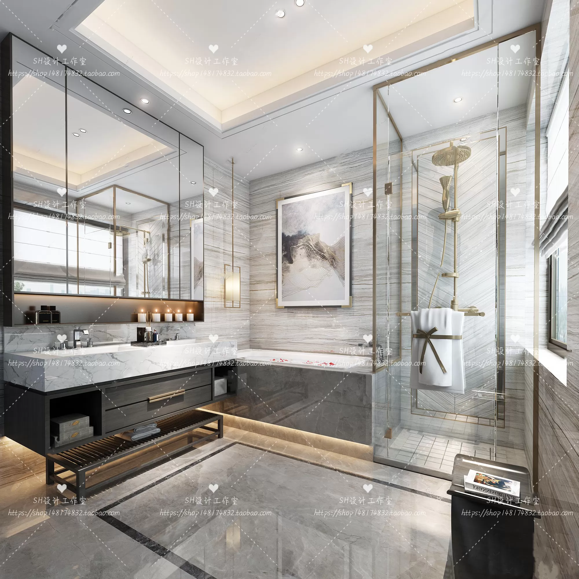 BATHROOM 3D SCENES – VRAY RENDER – 204 BATHROOM 3D SCENES – VRAY RENDER – 204