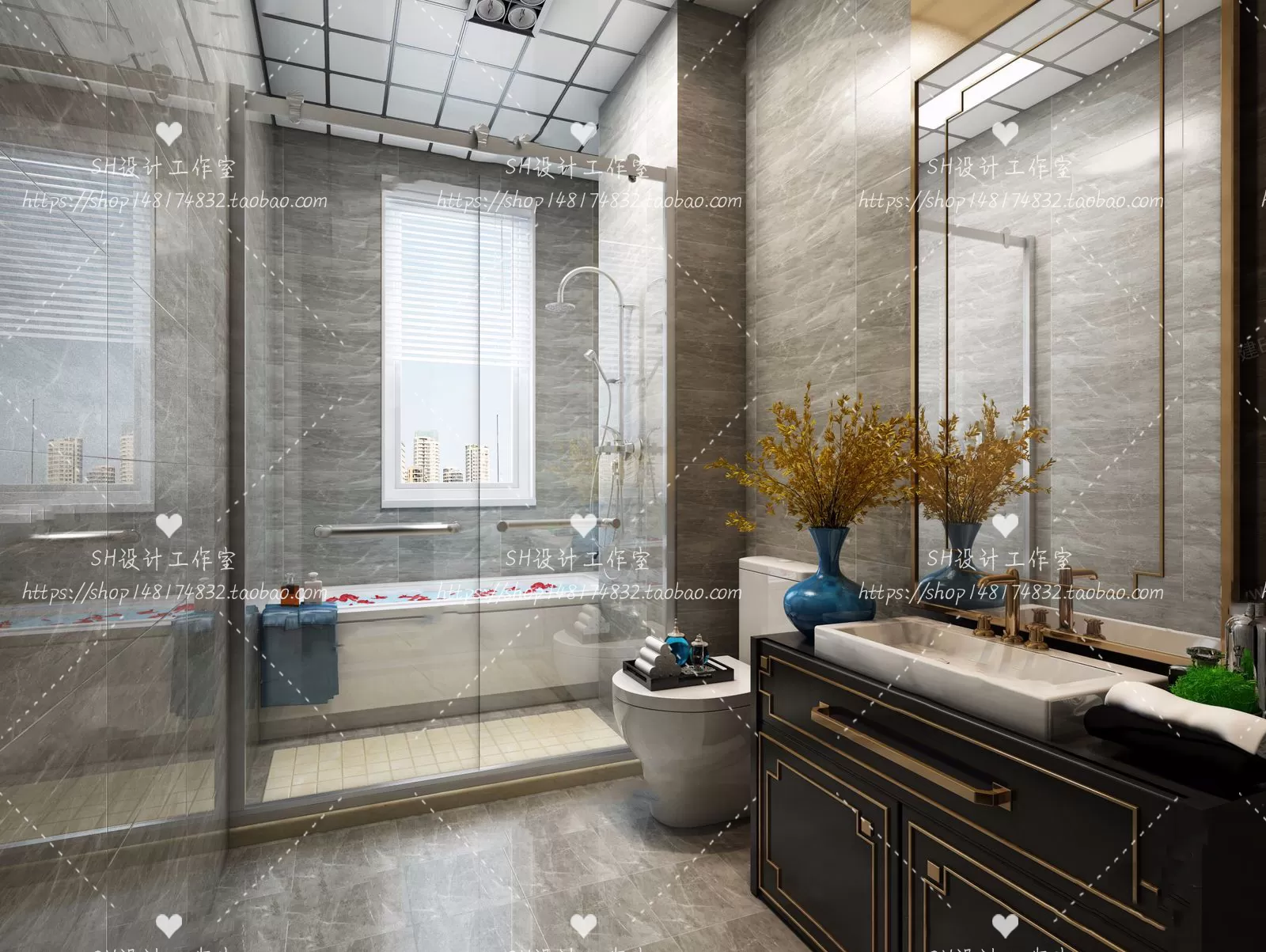 BATHROOM 3D SCENES – VRAY RENDER – 206 BATHROOM 3D SCENES – VRAY RENDER – 206