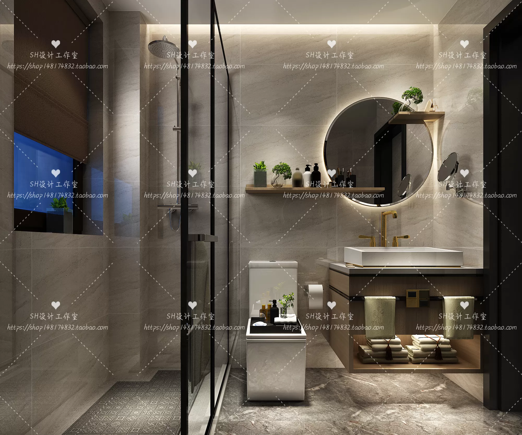 BATHROOM 3D SCENES – VRAY RENDER – 216 BATHROOM 3D SCENES – VRAY RENDER – 216