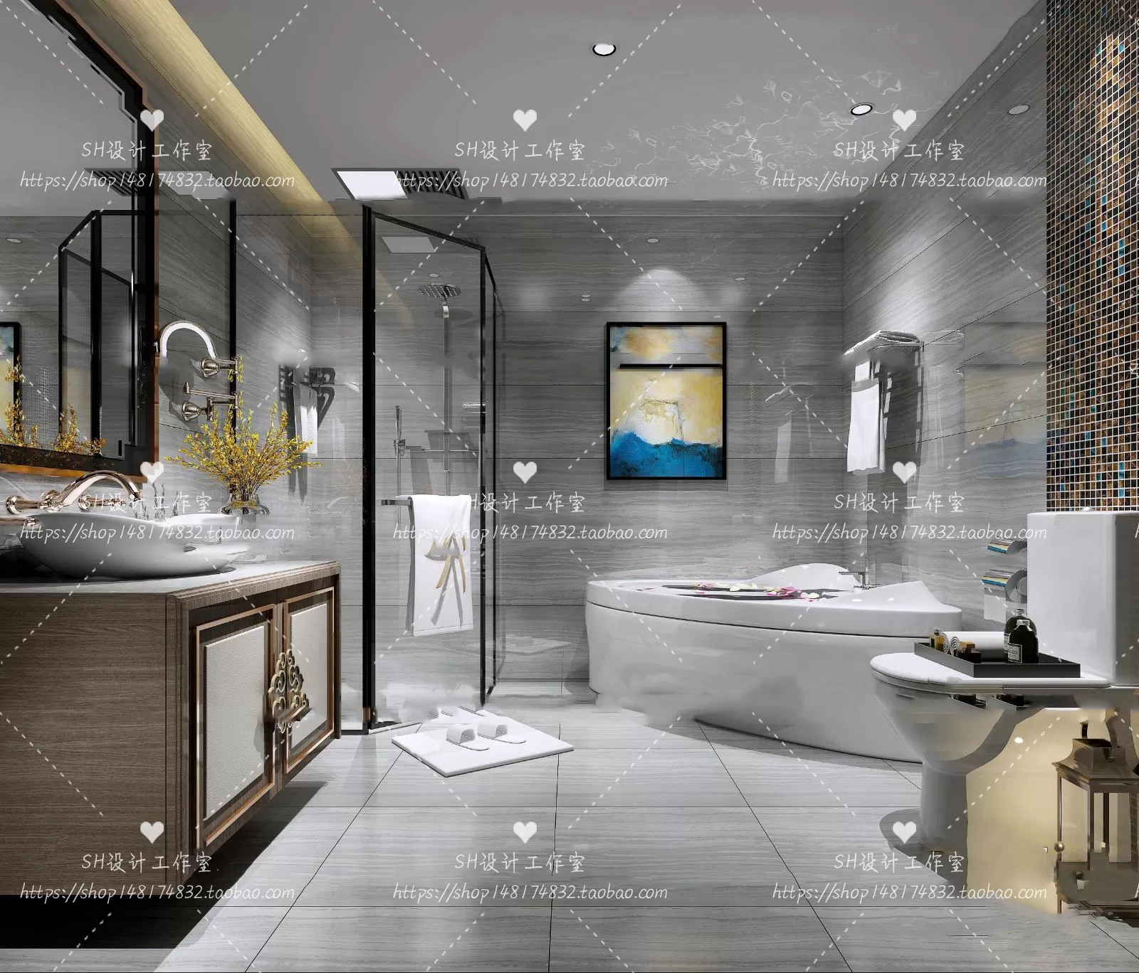 BATHROOM 3D SCENES – VRAY RENDER – 217 BATHROOM 3D SCENES – VRAY RENDER – 217
