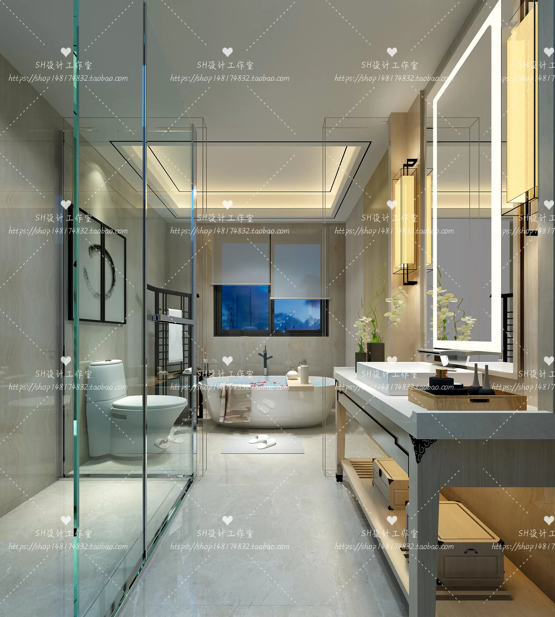 BATHROOM 3D SCENES – VRAY RENDER – 230 BATHROOM 3D SCENES – VRAY RENDER – 230
