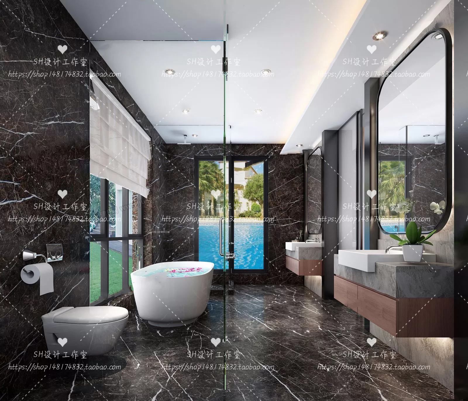 BATHROOM 3D SCENES – VRAY RENDER – 235 BATHROOM 3D SCENES – VRAY RENDER – 235