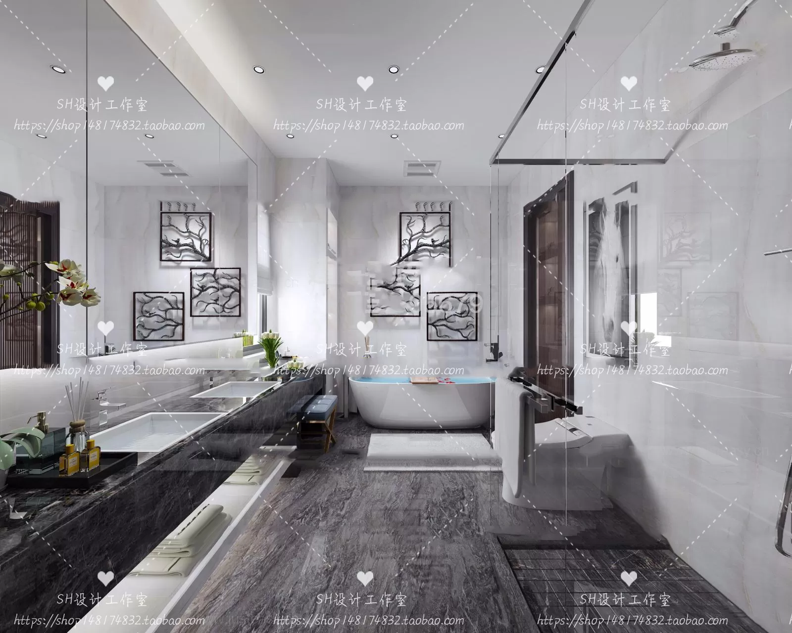 BATHROOM 3D SCENES – VRAY RENDER – 236 BATHROOM 3D SCENES – VRAY RENDER – 236