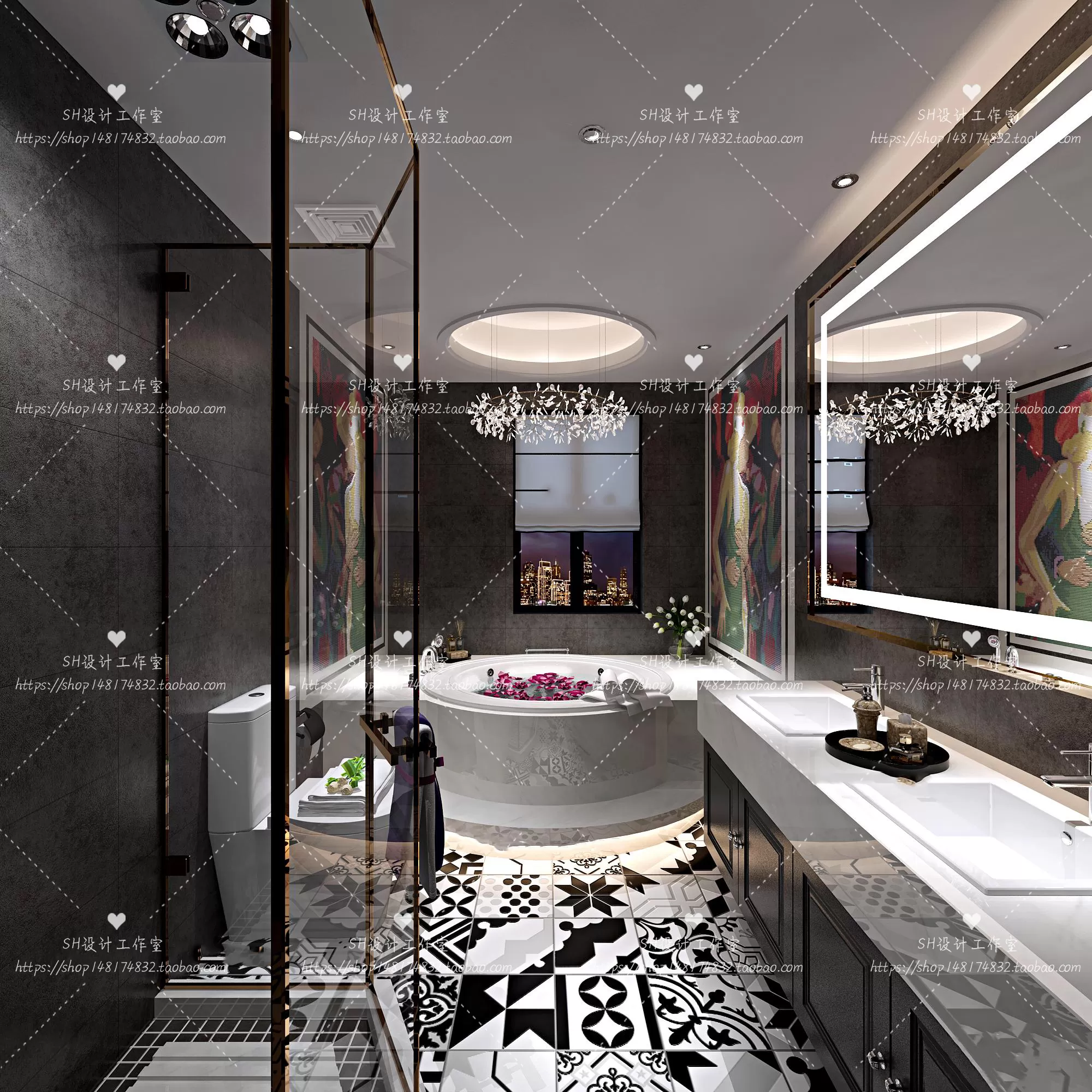 BATHROOM 3D SCENES – VRAY RENDER – 242 BATHROOM 3D SCENES – VRAY RENDER – 242