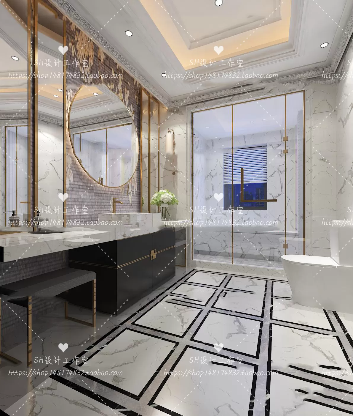 BATHROOM 3D SCENES – VRAY RENDER – 253 BATHROOM 3D SCENES – VRAY RENDER – 253