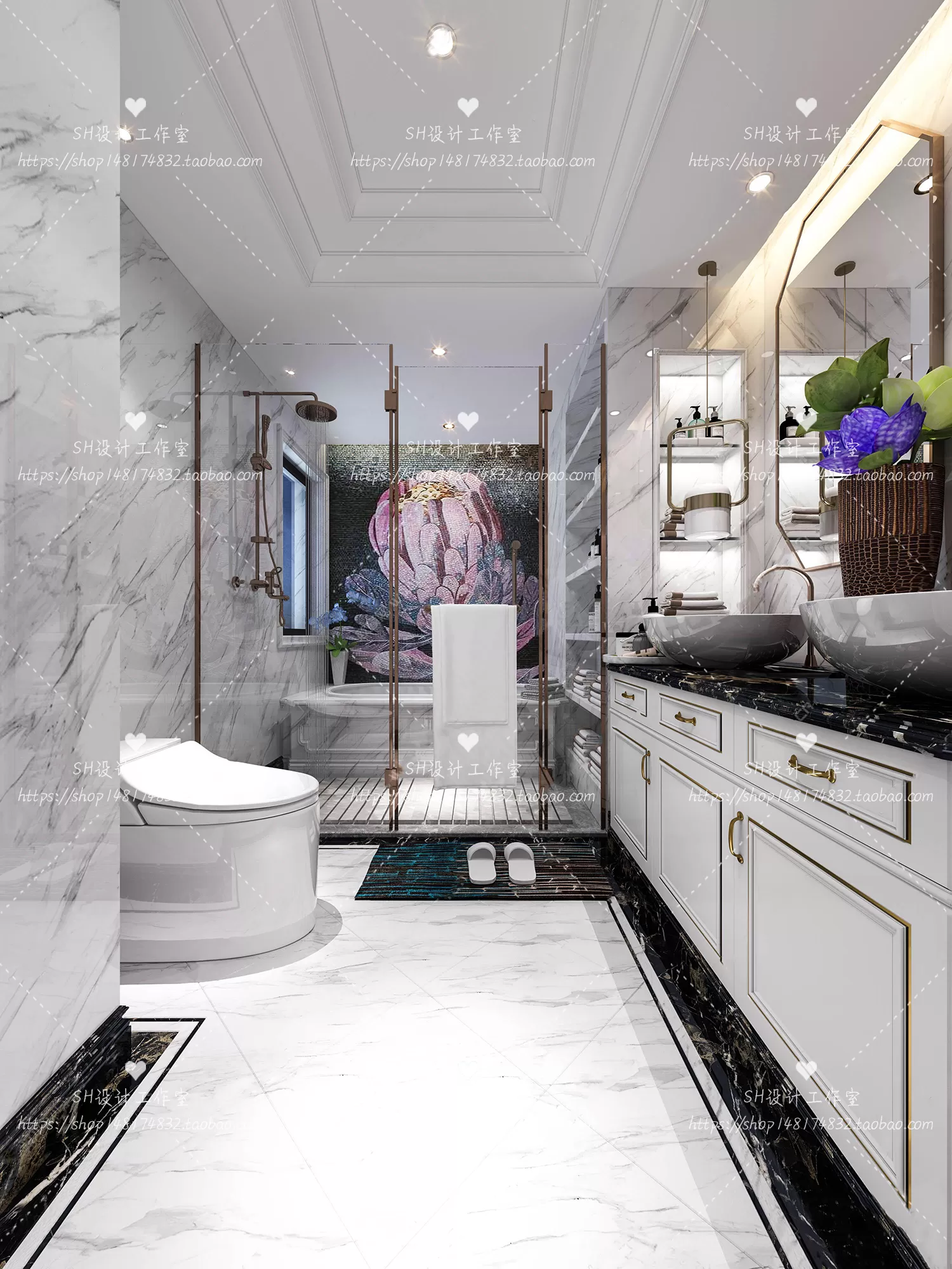 BATHROOM 3D SCENES – VRAY RENDER – 254 BATHROOM 3D SCENES – VRAY RENDER – 254