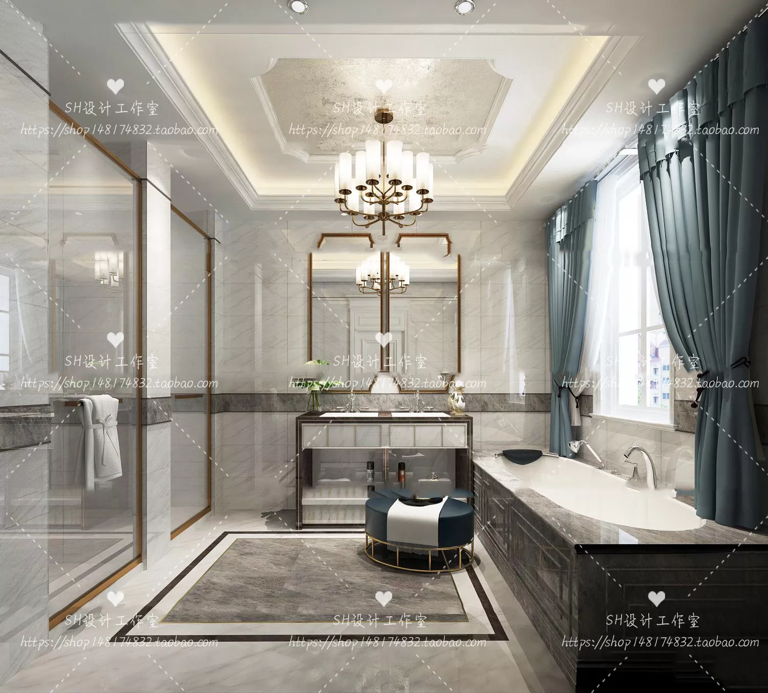 BATHROOM 3D SCENES – VRAY RENDER – 259 BATHROOM 3D SCENES – VRAY RENDER – 259
