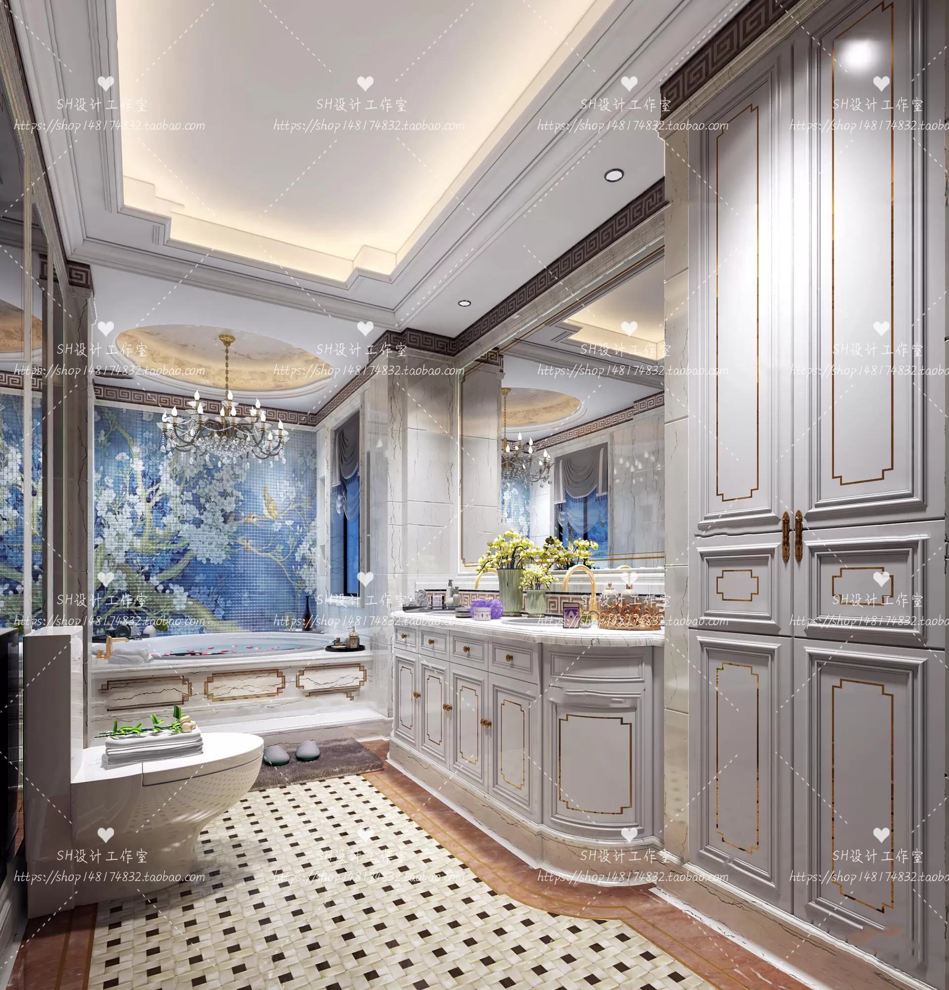 BATHROOM 3D SCENES – VRAY RENDER – 268 BATHROOM 3D SCENES – VRAY RENDER – 268