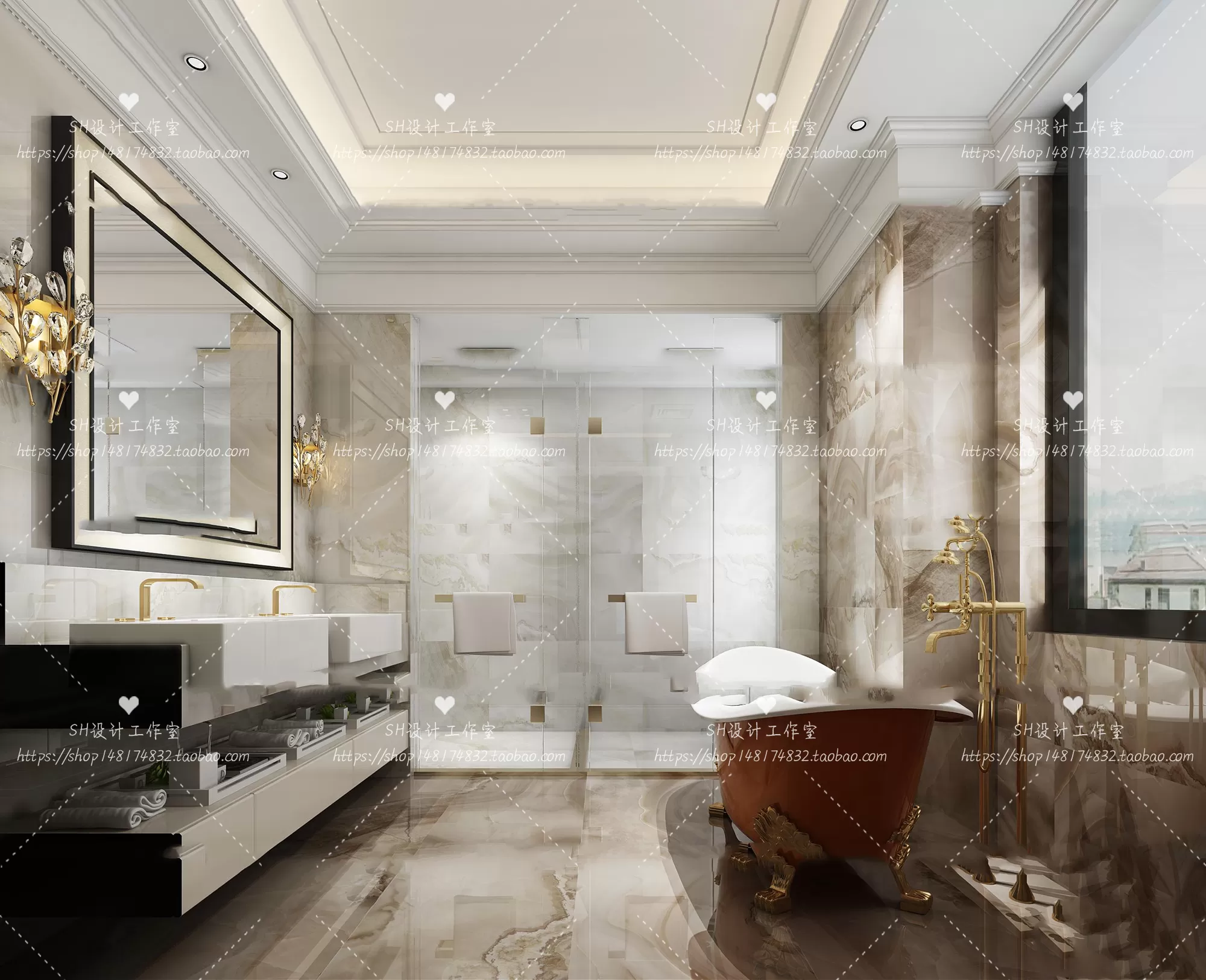 BATHROOM 3D SCENES – VRAY RENDER – 278 BATHROOM 3D SCENES – VRAY RENDER – 278