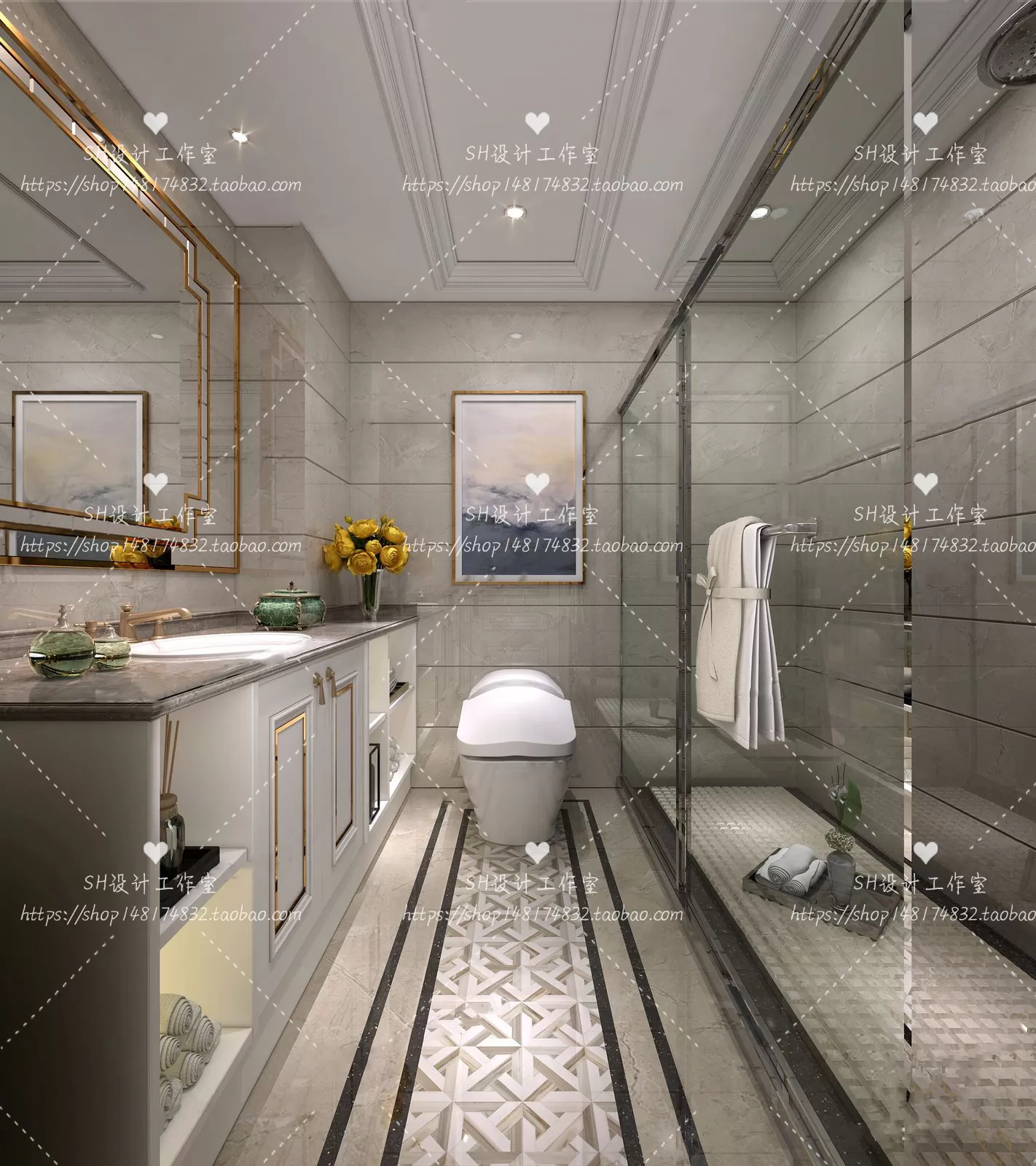 BATHROOM 3D SCENES – VRAY RENDER – 281 BATHROOM 3D SCENES – VRAY RENDER – 281
