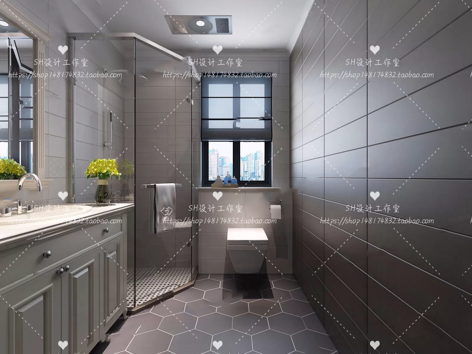 BATHROOM 3D SCENES – VRAY RENDER – 284 BATHROOM 3D SCENES – VRAY RENDER – 284