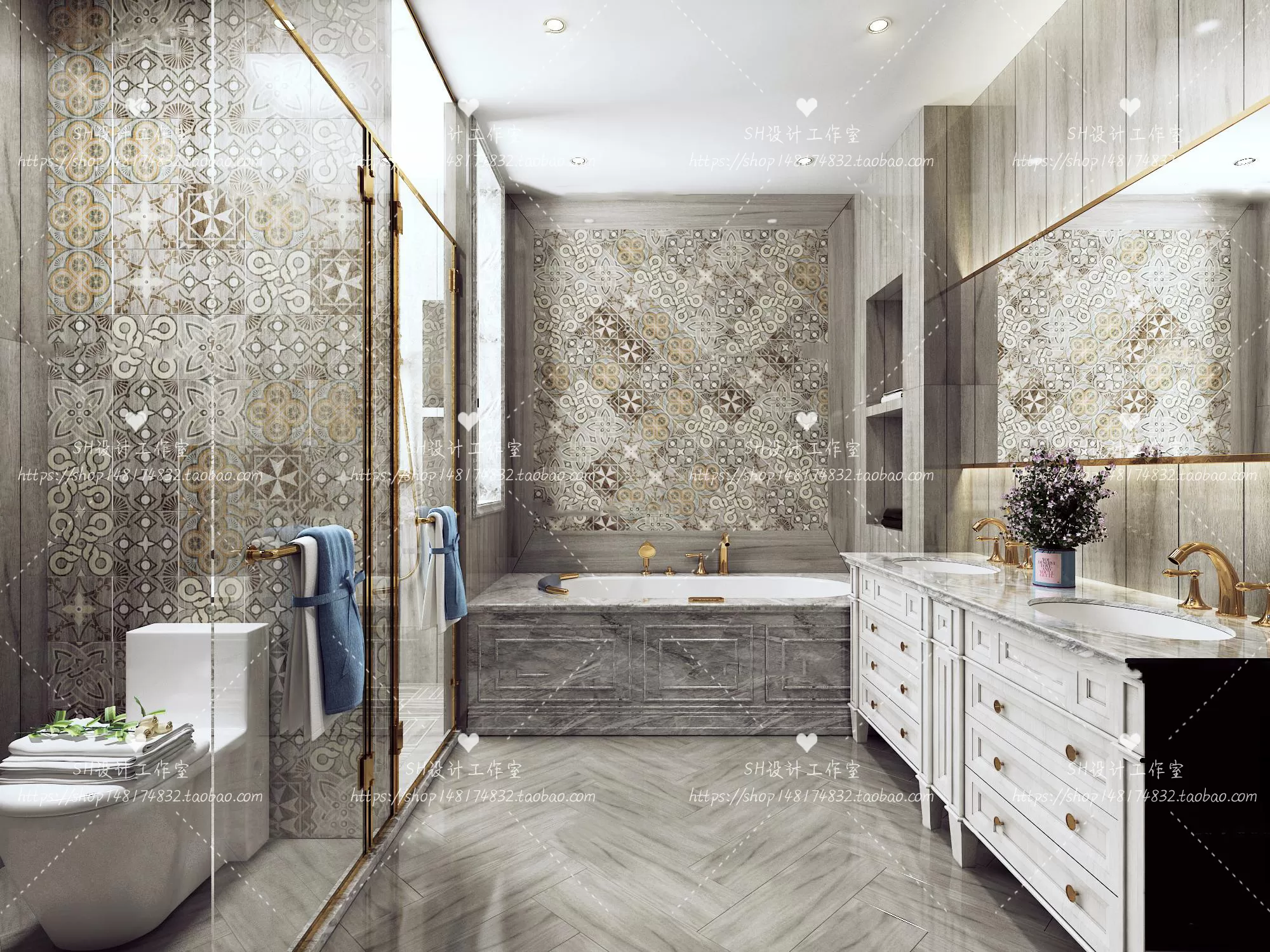BATHROOM 3D SCENES – VRAY RENDER – 285 BATHROOM 3D SCENES – VRAY RENDER – 285