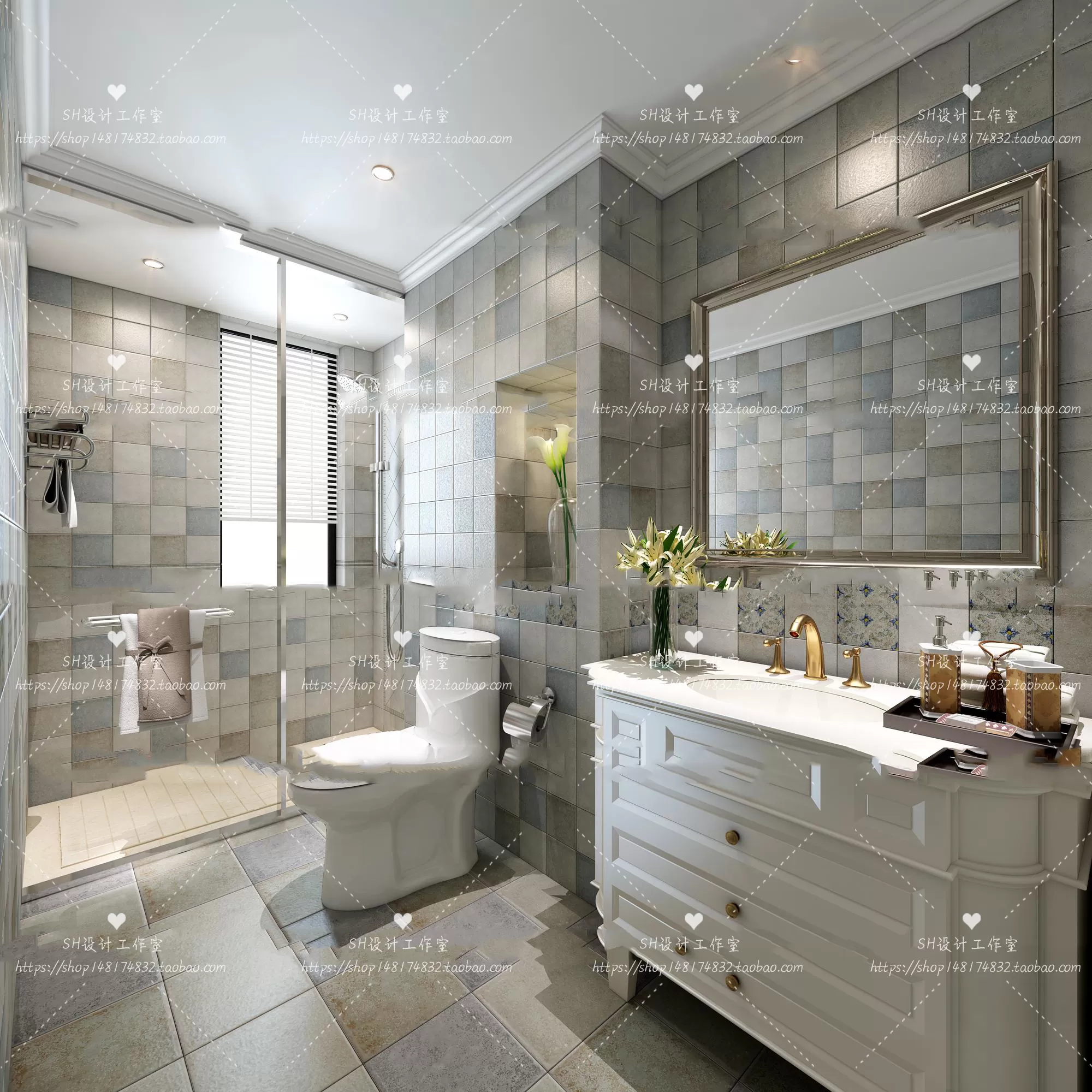 BATHROOM 3D SCENES – VRAY RENDER – 288 BATHROOM 3D SCENES – VRAY RENDER – 288