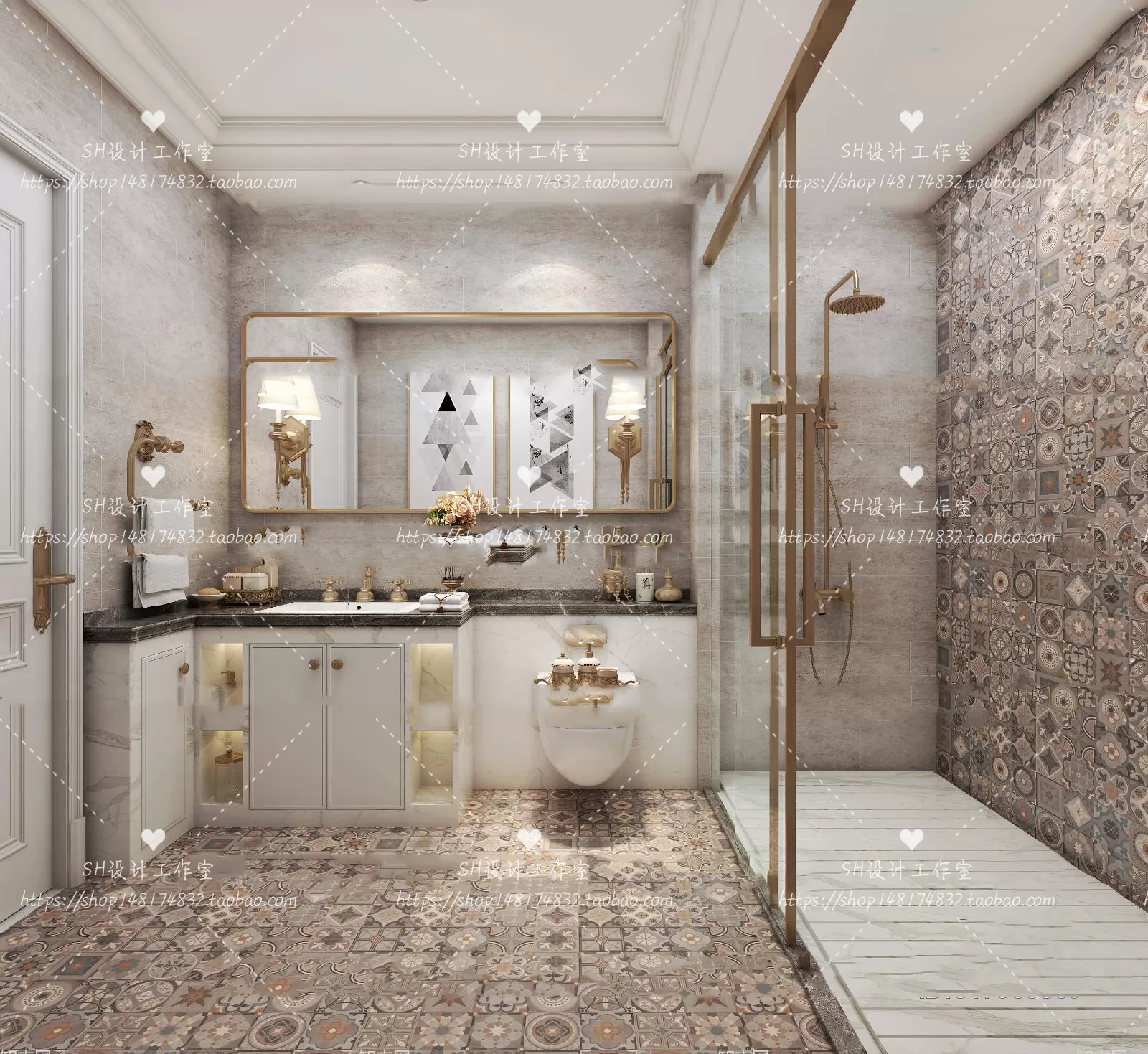 BATHROOM 3D SCENES – VRAY RENDER – 297 BATHROOM 3D SCENES – VRAY RENDER – 297