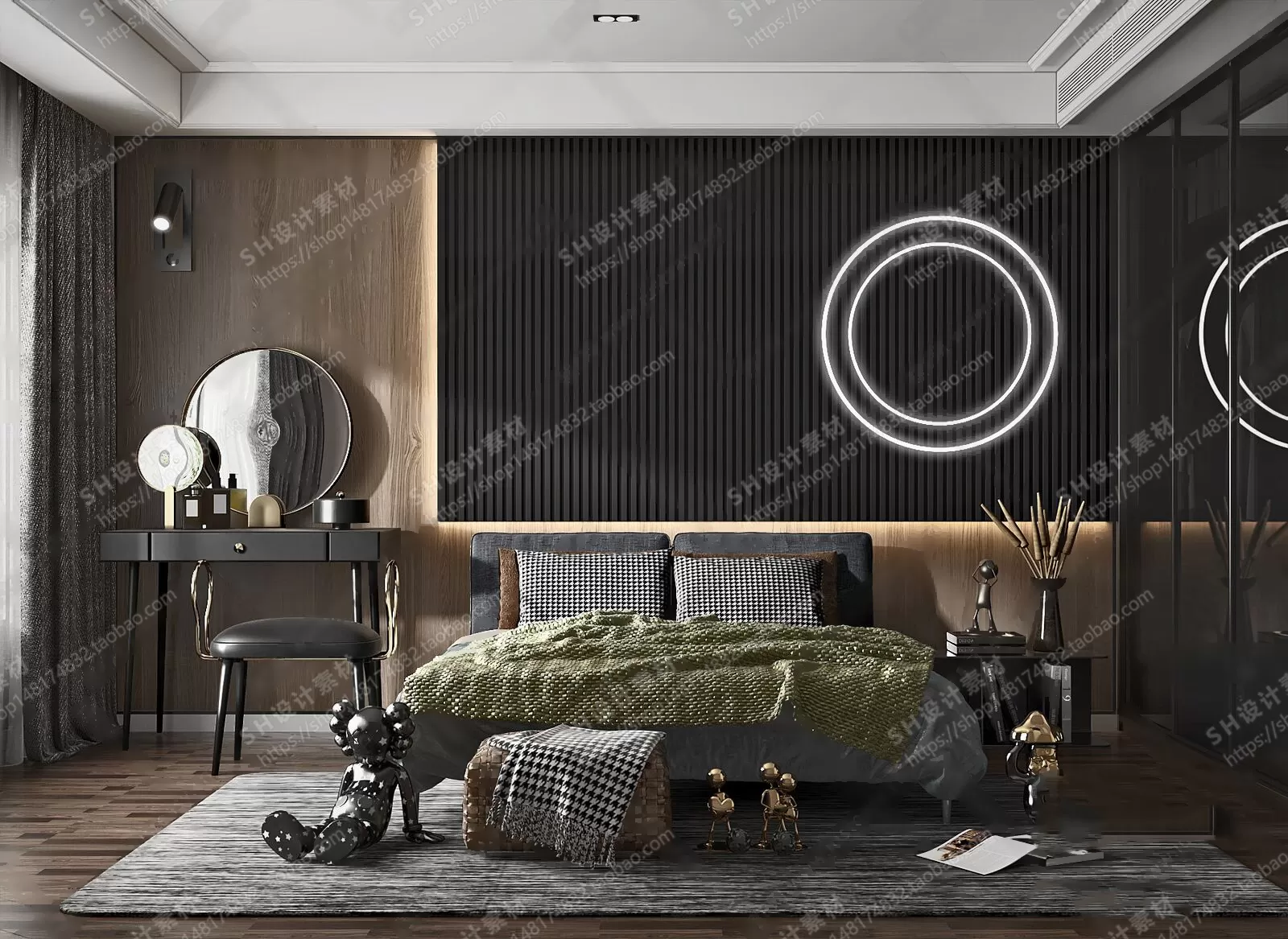 BEDROOM 3D SCENES – VRAY RENDER – 10 BEDROOM 3D SCENES – VRAY RENDER – 10