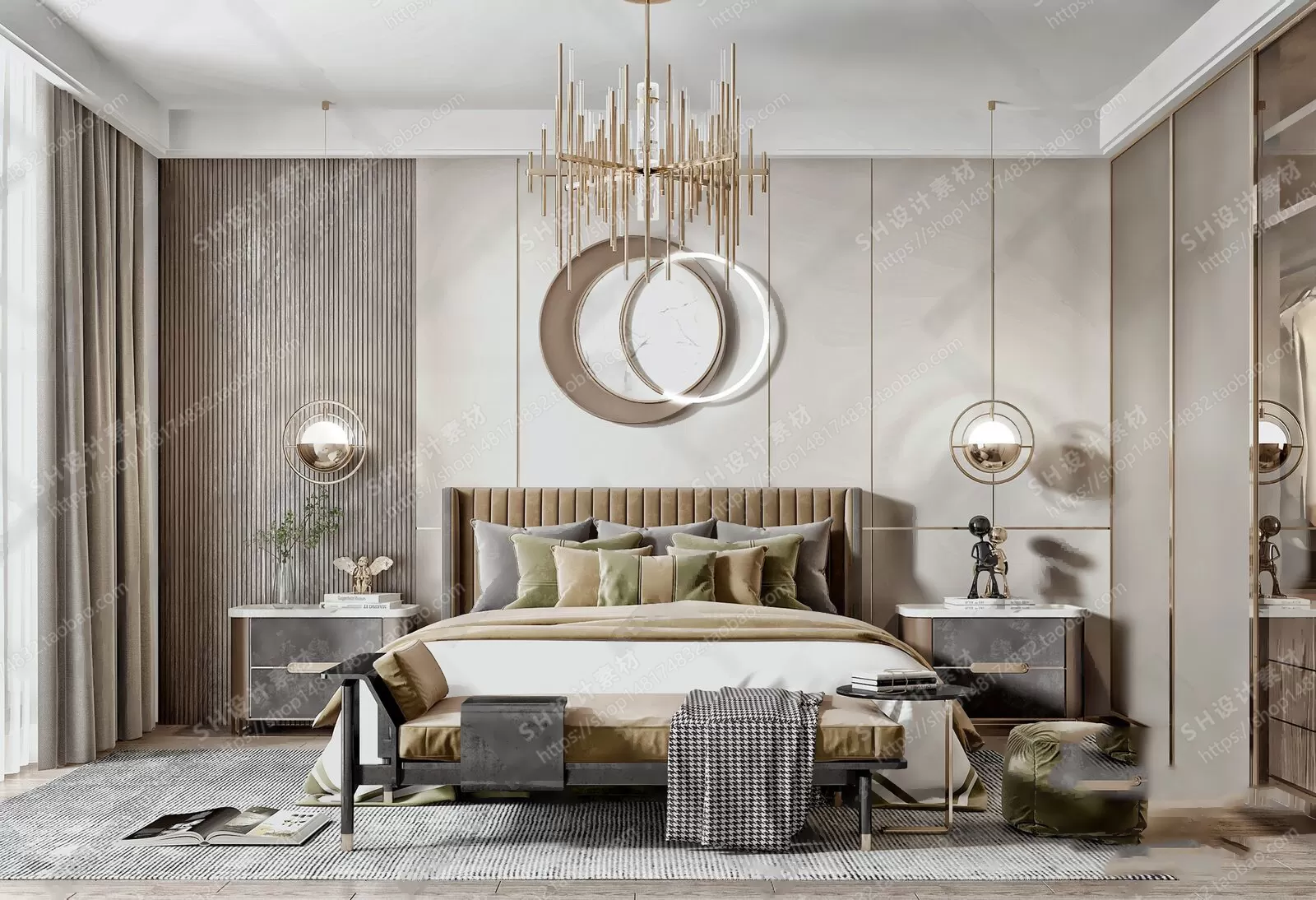 BEDROOM 3D SCENES – VRAY RENDER – 12 BEDROOM 3D SCENES – VRAY RENDER – 12