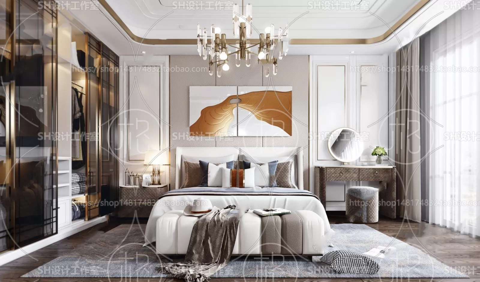 BEDROOM 3D SCENES – VRAY RENDER – 103