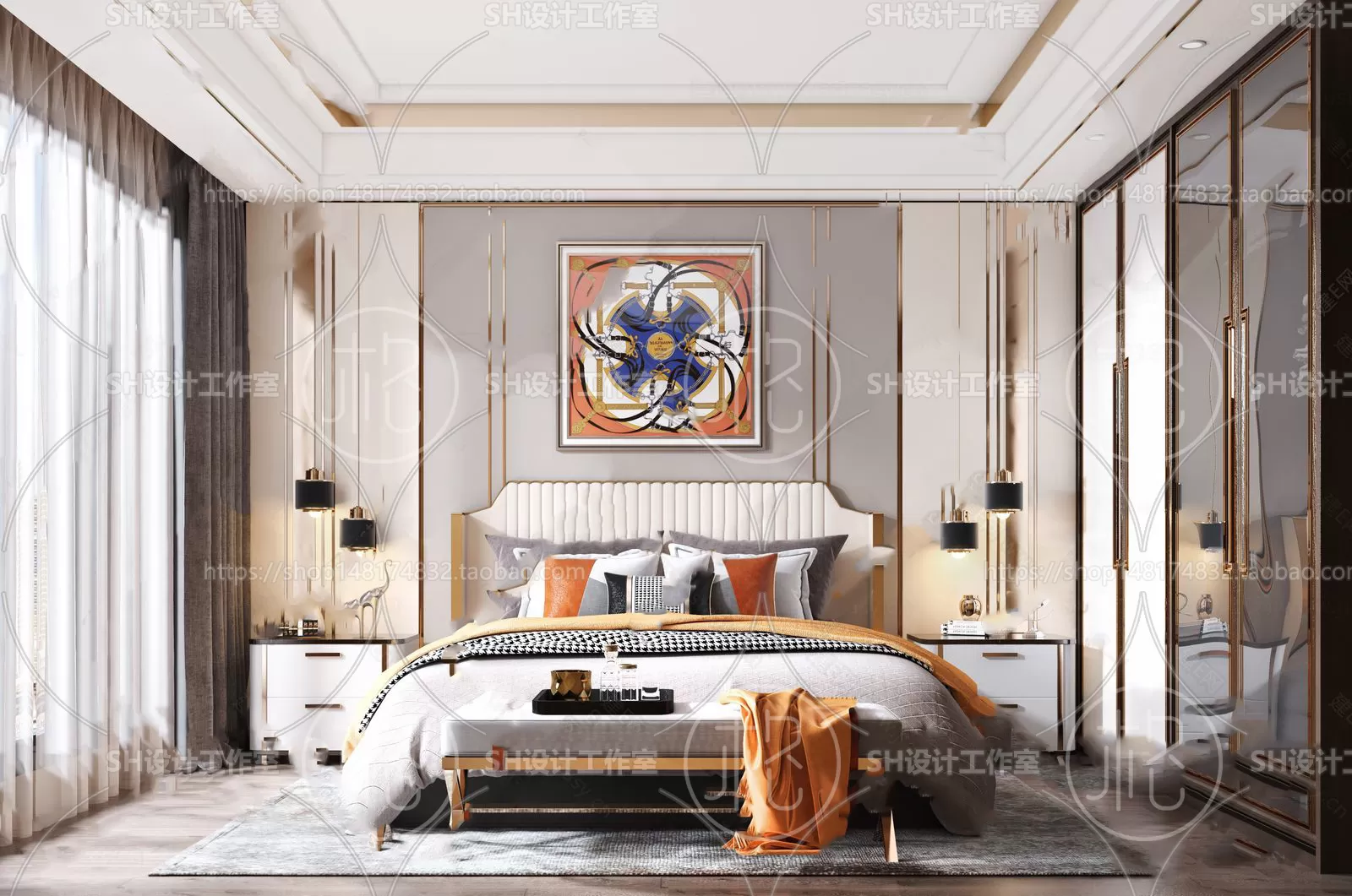 BEDROOM 3D SCENES – VRAY RENDER – 104