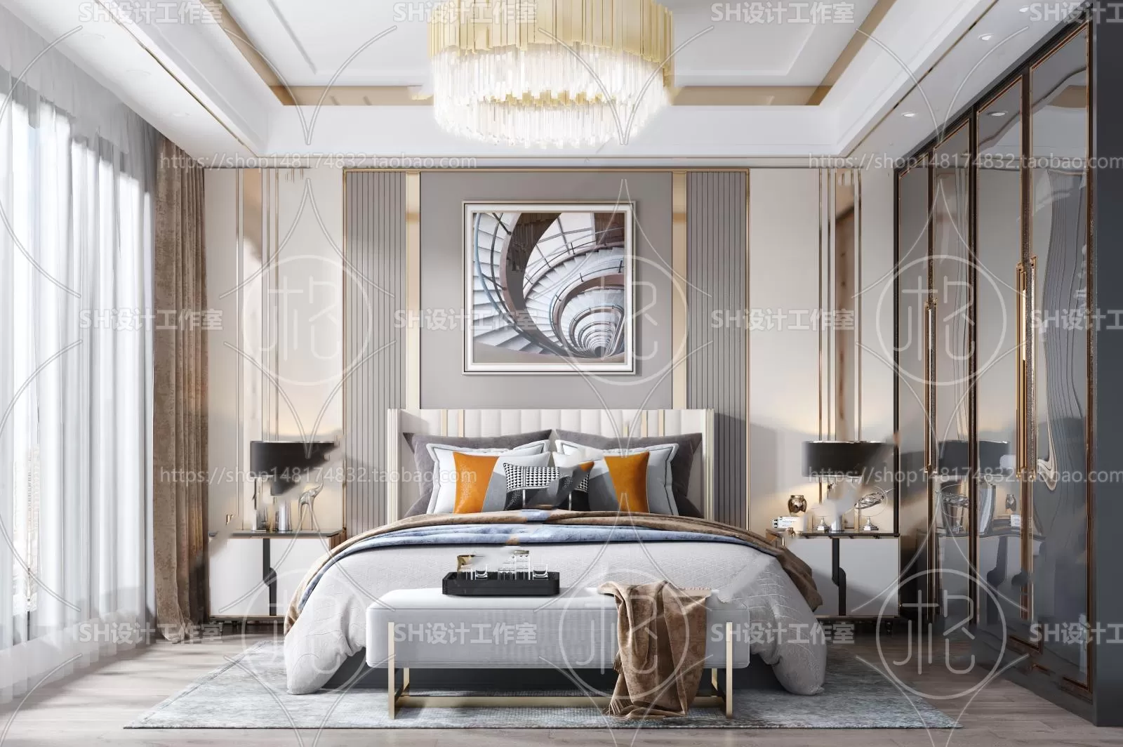 BEDROOM 3D SCENES – VRAY RENDER – 105