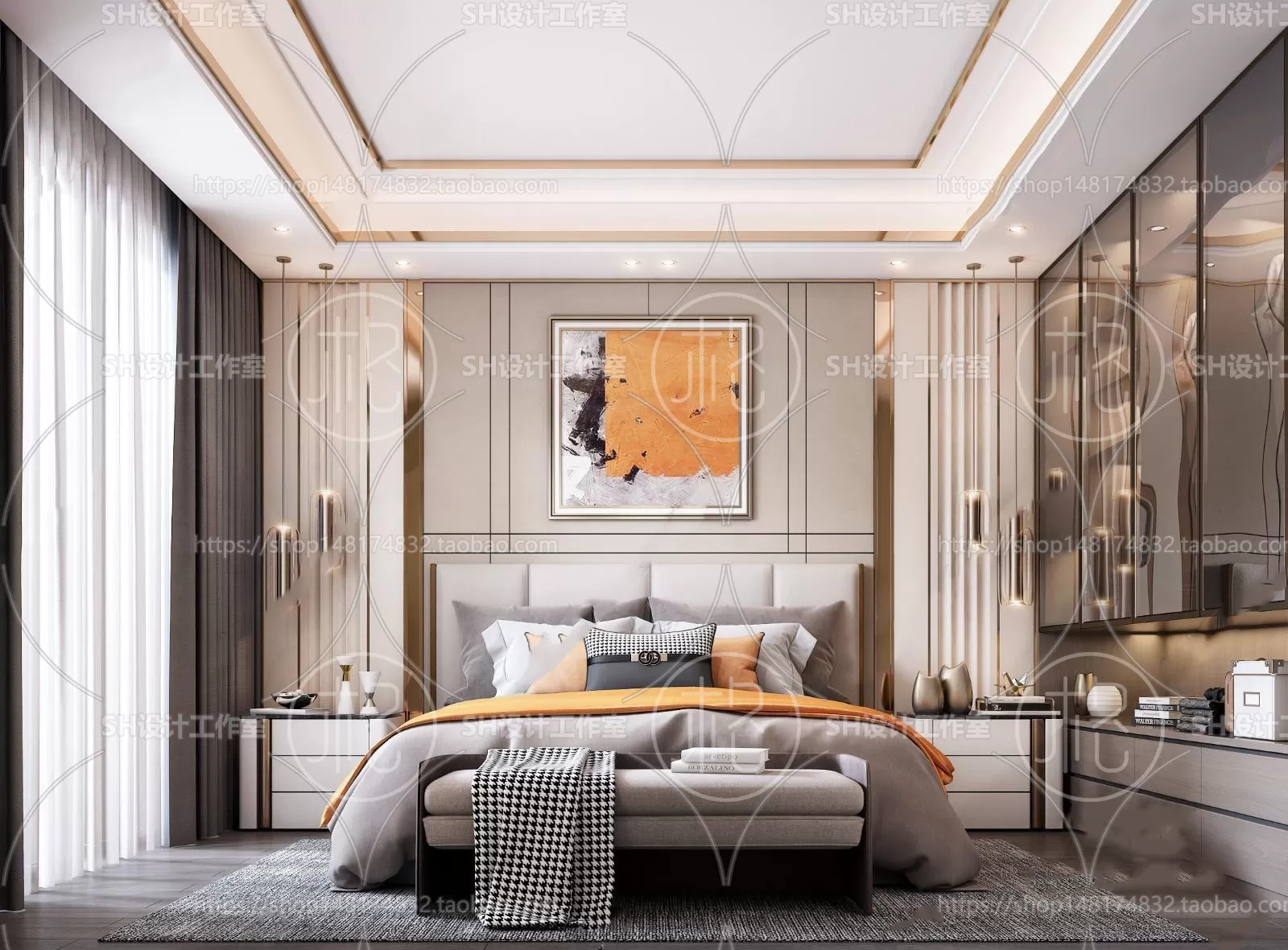 BEDROOM 3D SCENES – VRAY RENDER – 106
