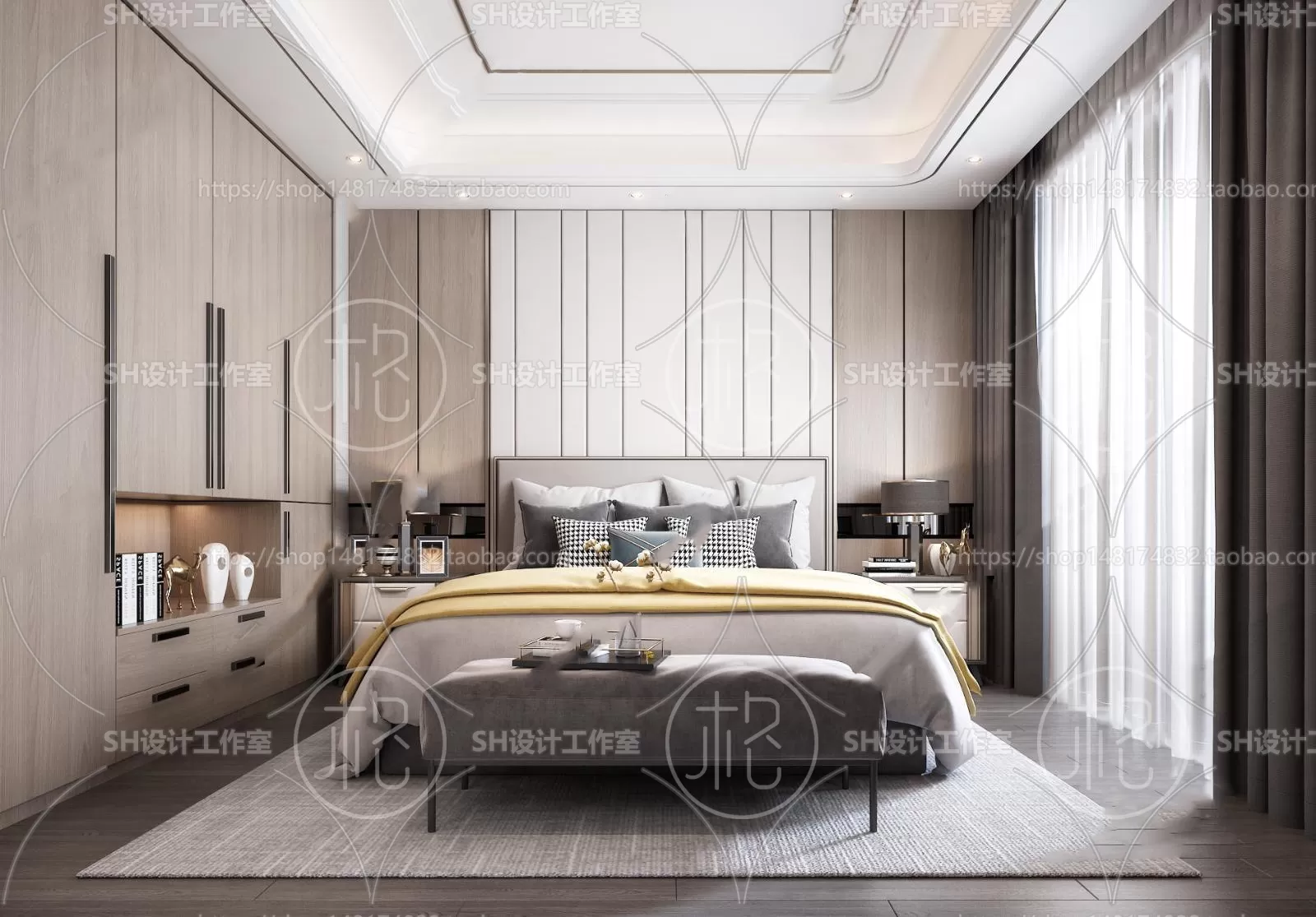 BEDROOM 3D SCENES – VRAY RENDER – 108
