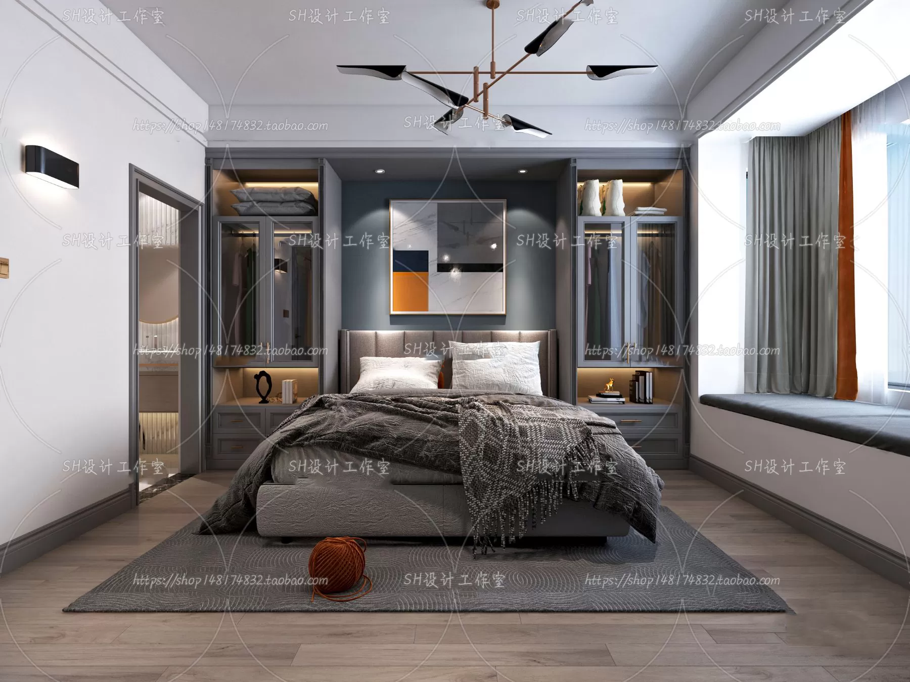 BEDROOM 3D SCENES – VRAY RENDER – 115