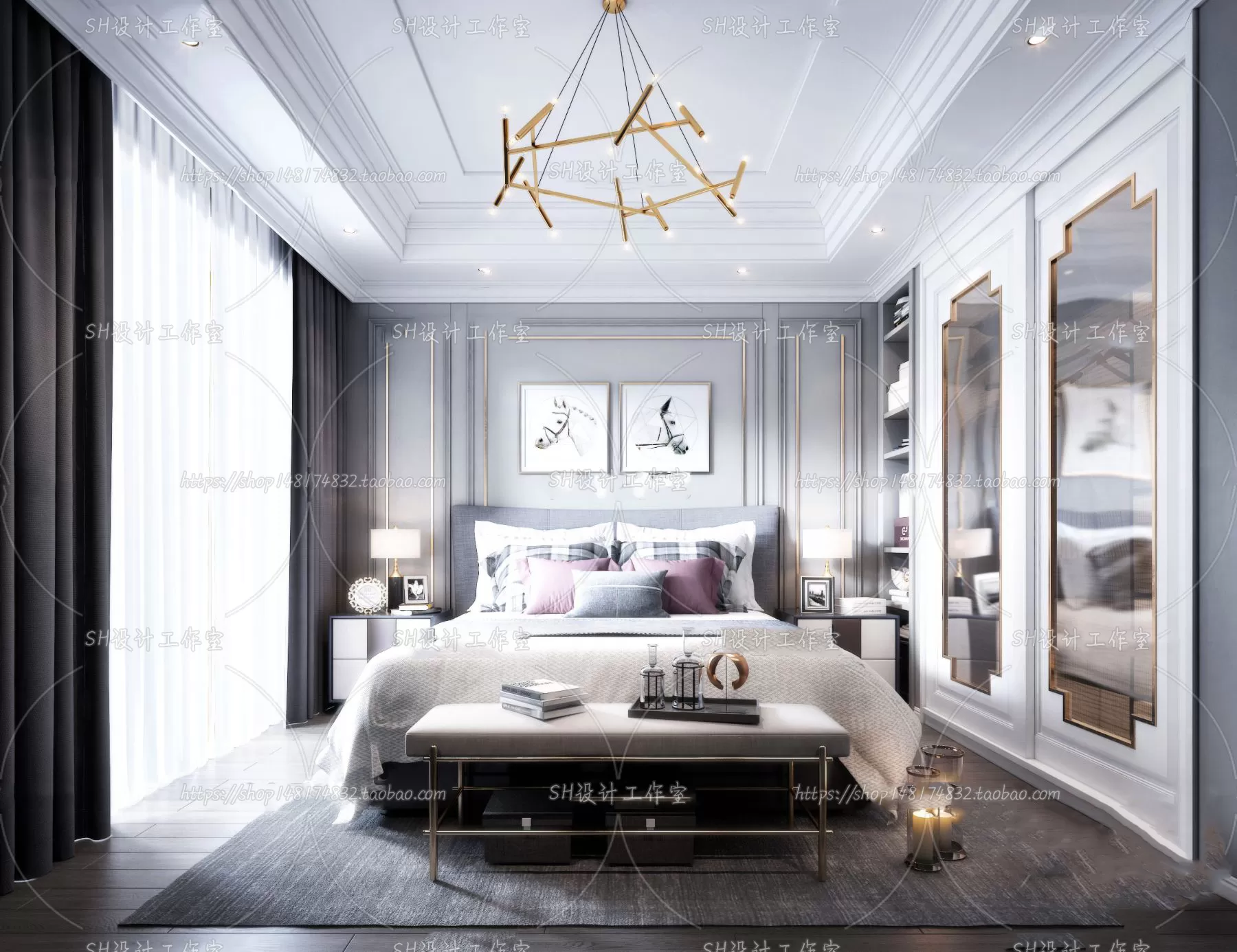 BEDROOM 3D SCENES – VRAY RENDER – 116