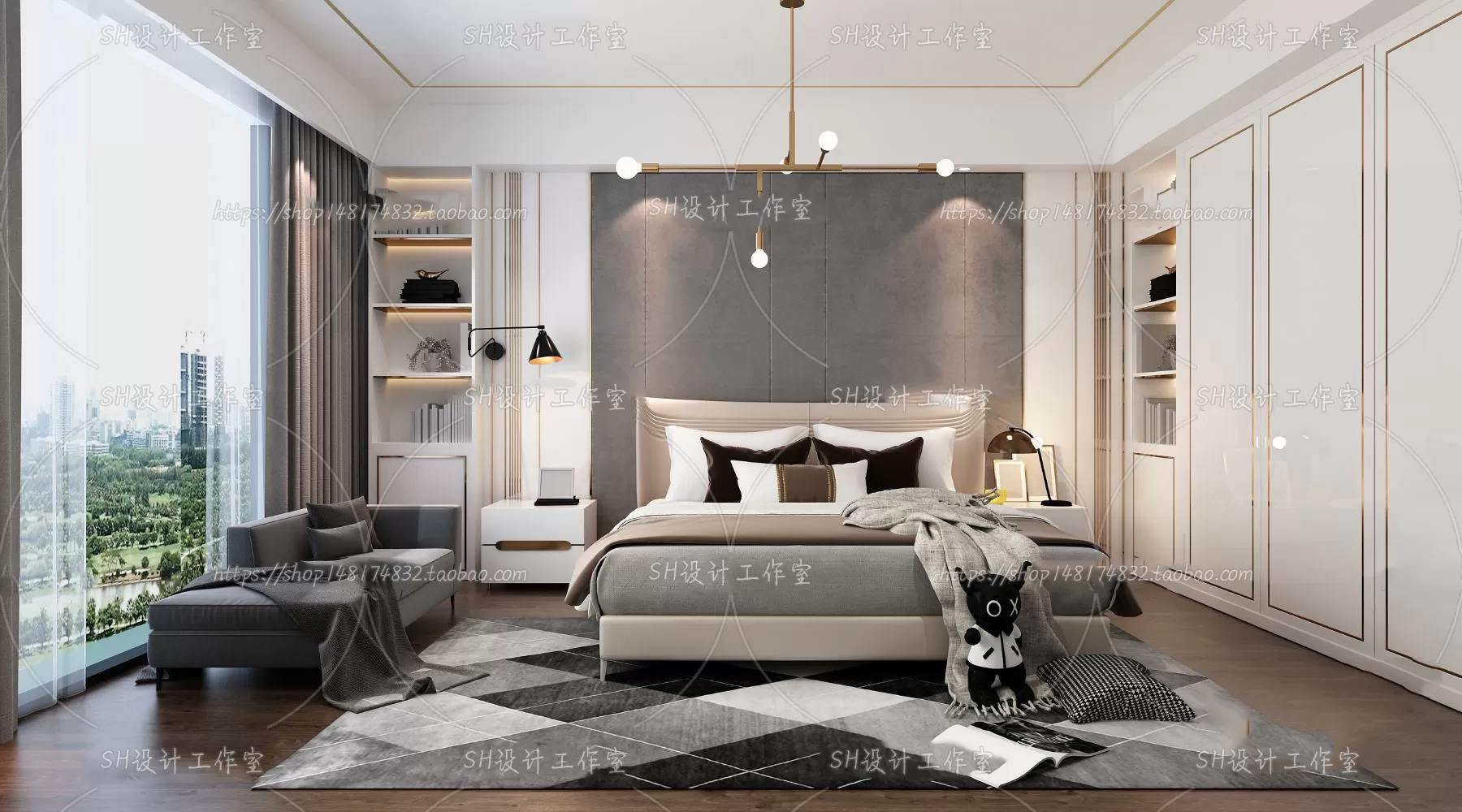 BEDROOM 3D SCENES – VRAY RENDER – 118