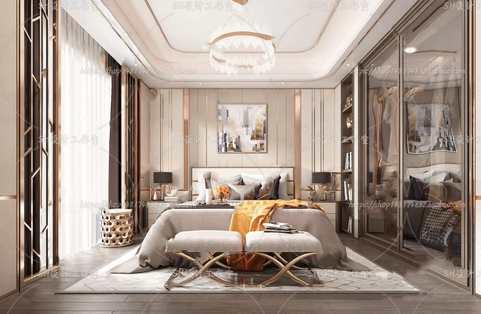 BEDROOM 3D SCENES – VRAY RENDER – 120