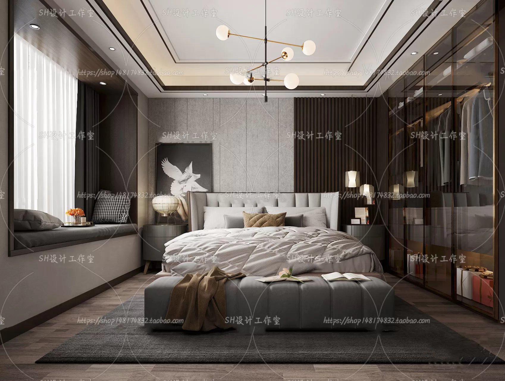 BEDROOM 3D SCENES – VRAY RENDER – 122