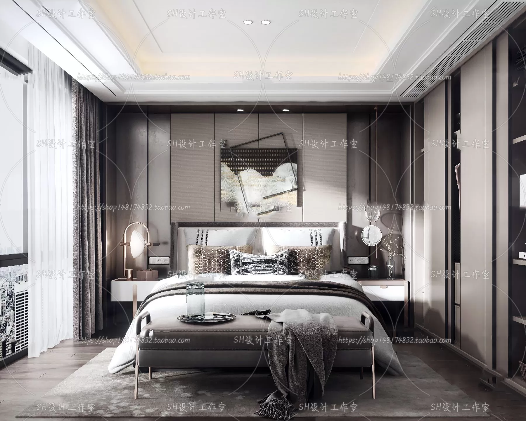 BEDROOM 3D SCENES – VRAY RENDER – 125