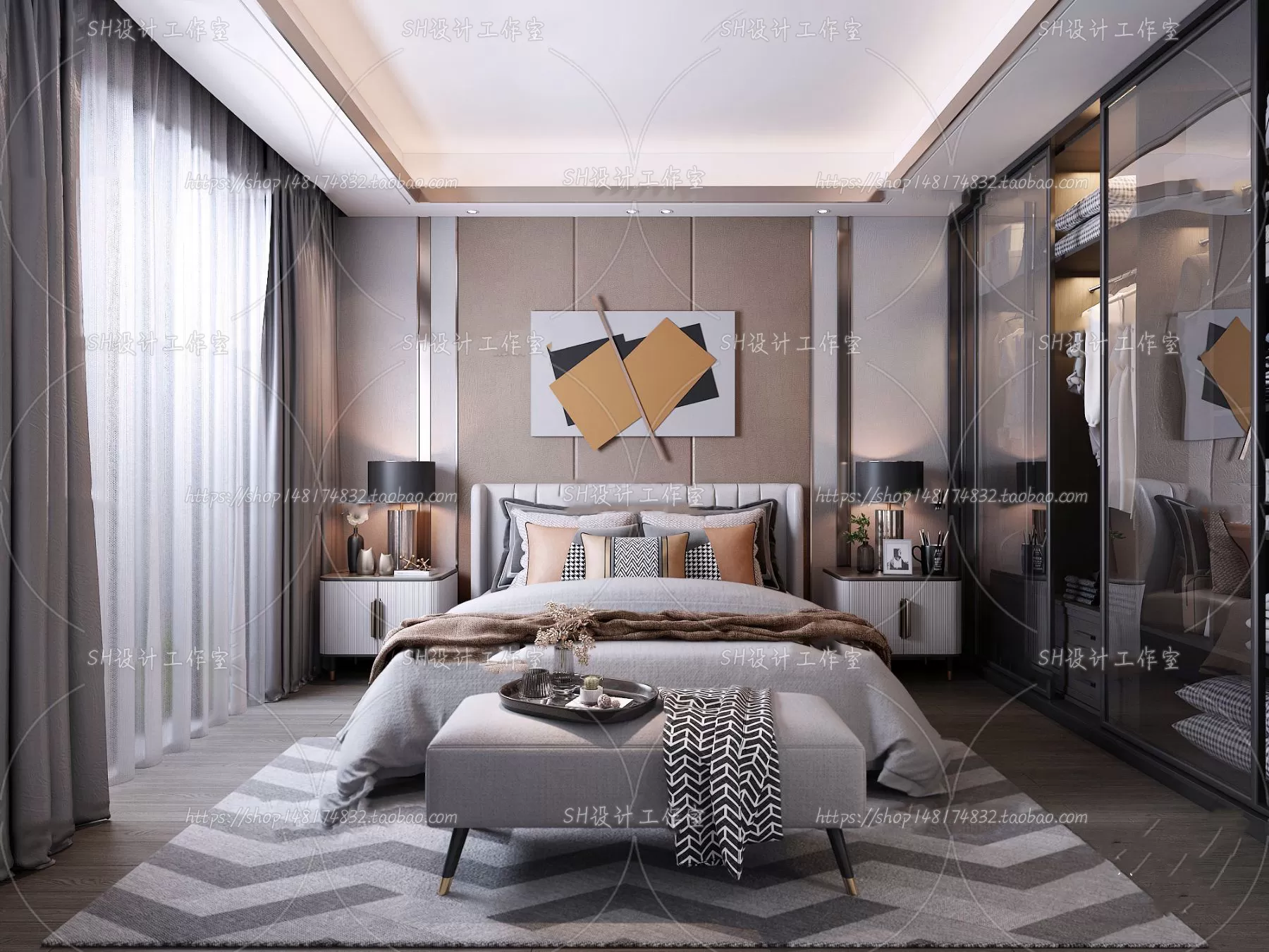 BEDROOM 3D SCENES – VRAY RENDER – 126