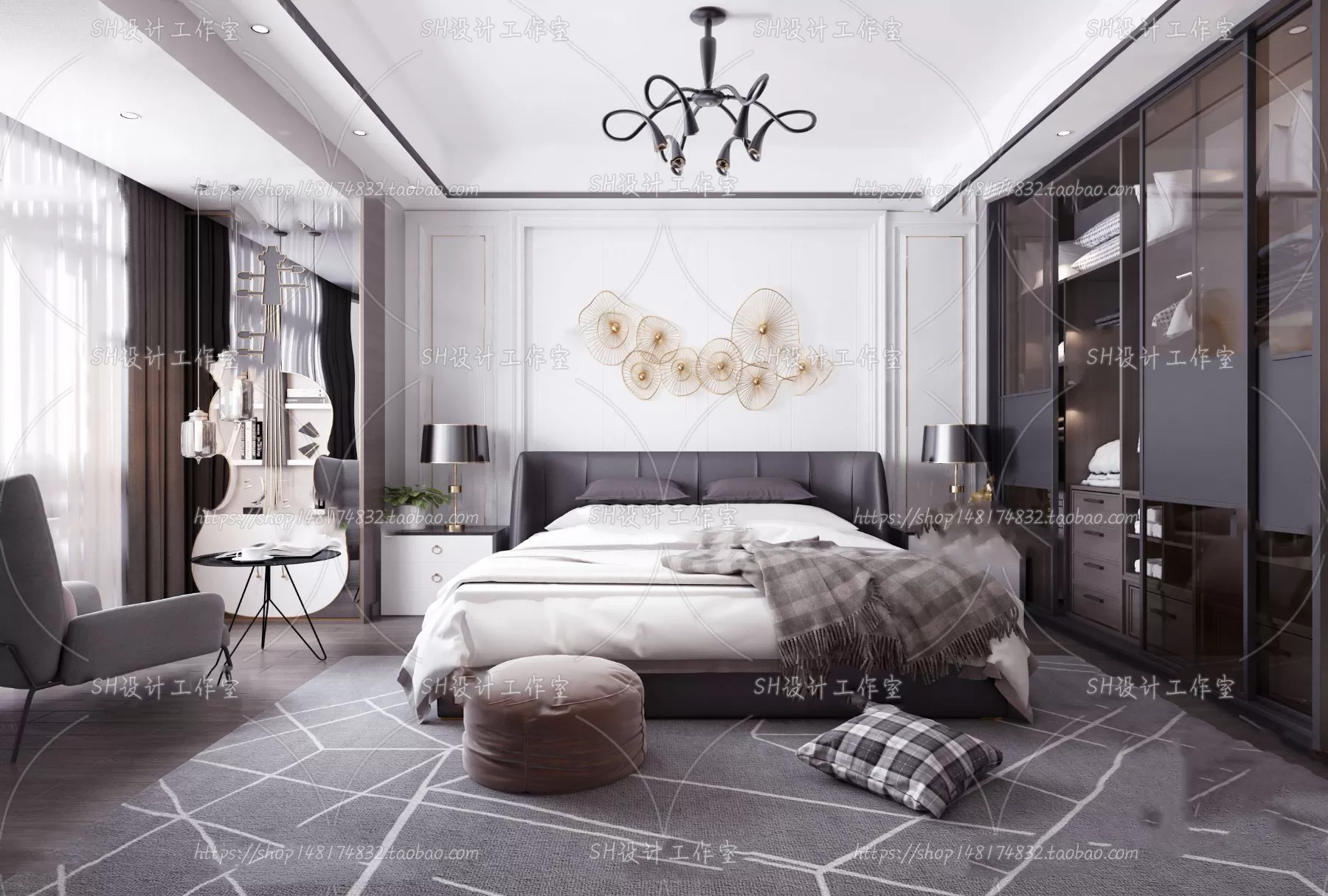 BEDROOM 3D SCENES – VRAY RENDER – 127