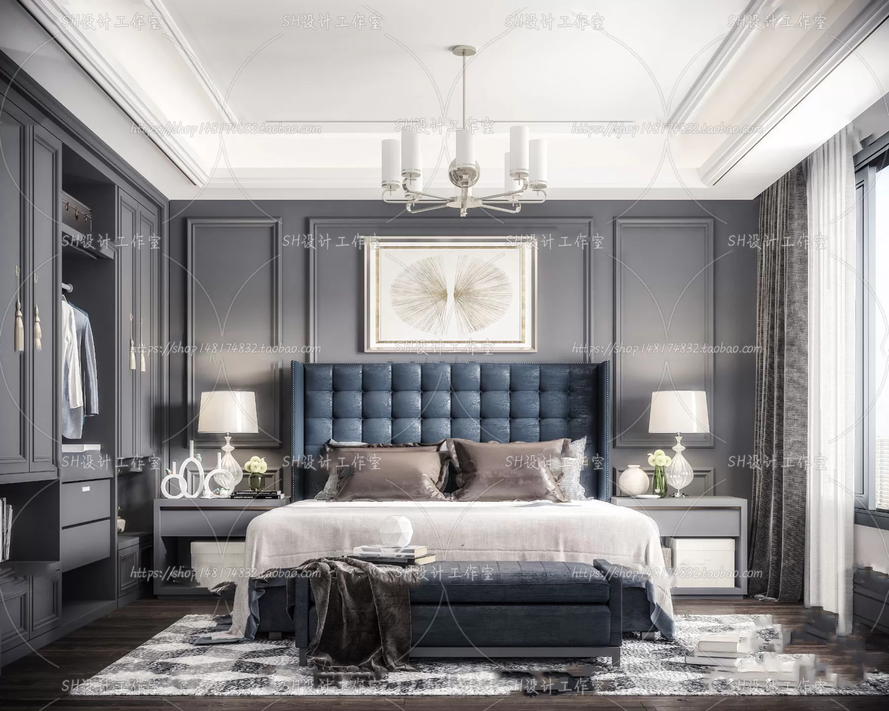 BEDROOM 3D SCENES – VRAY RENDER – 132