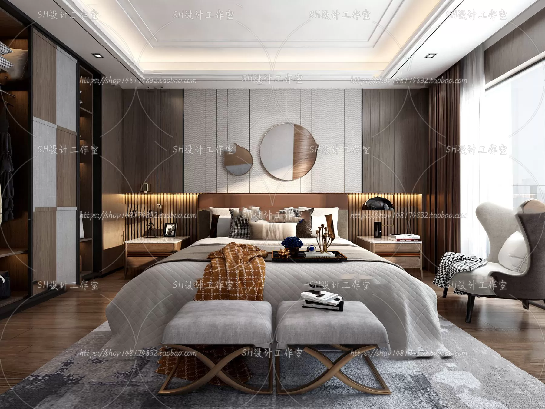 BEDROOM 3D SCENES – VRAY RENDER – 134