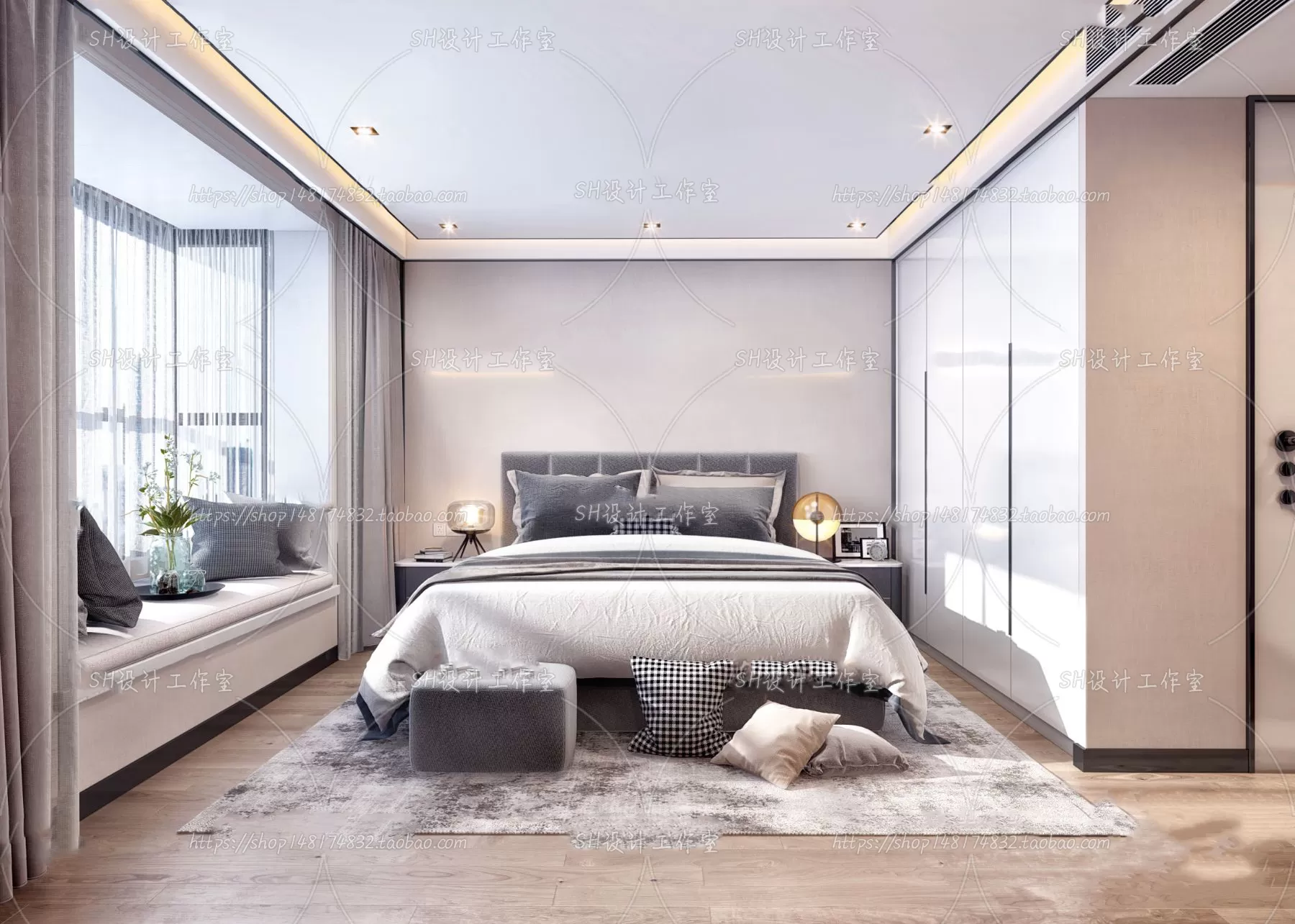 BEDROOM 3D SCENES – VRAY RENDER – 136