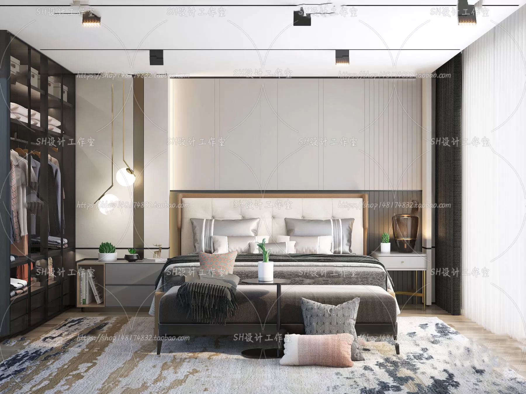 BEDROOM 3D SCENES – VRAY RENDER – 138