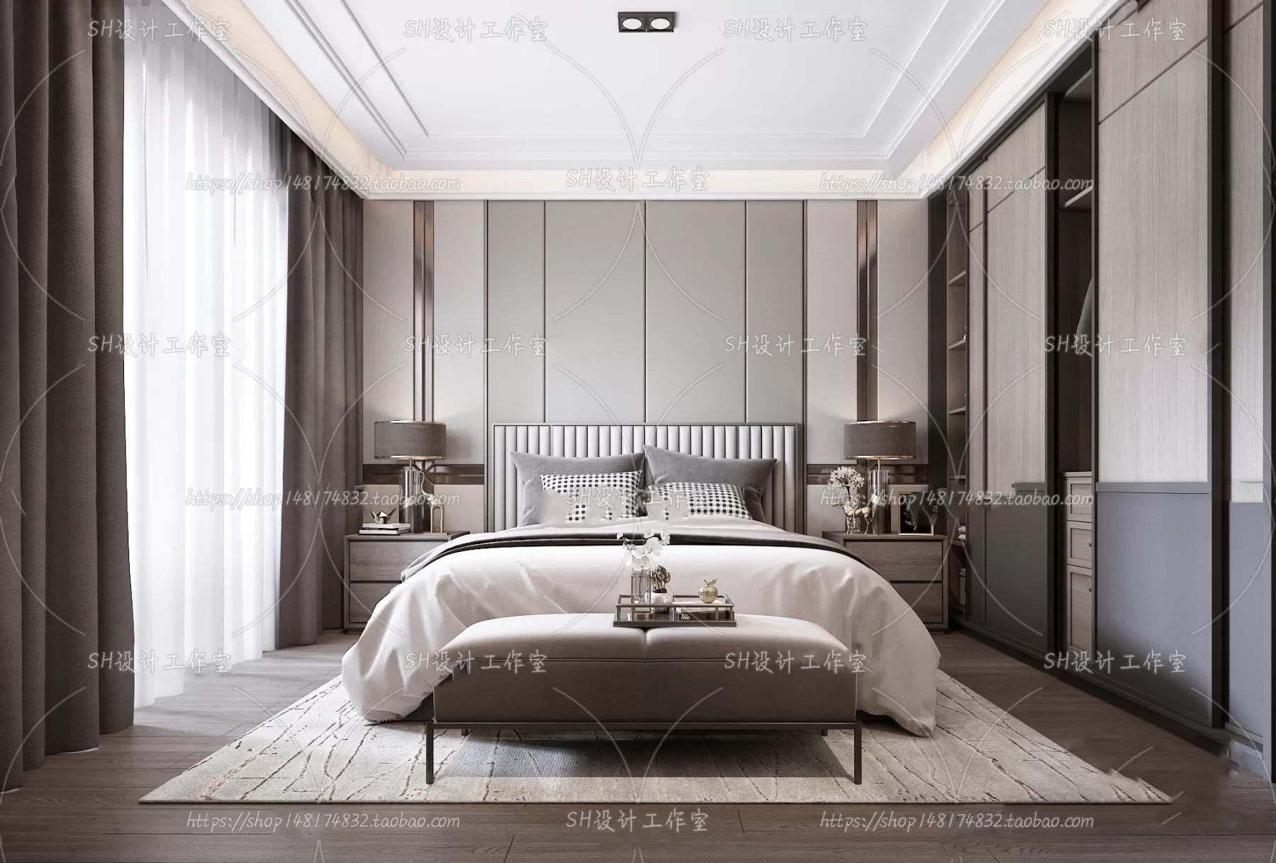 BEDROOM 3D SCENES – VRAY RENDER – 139
