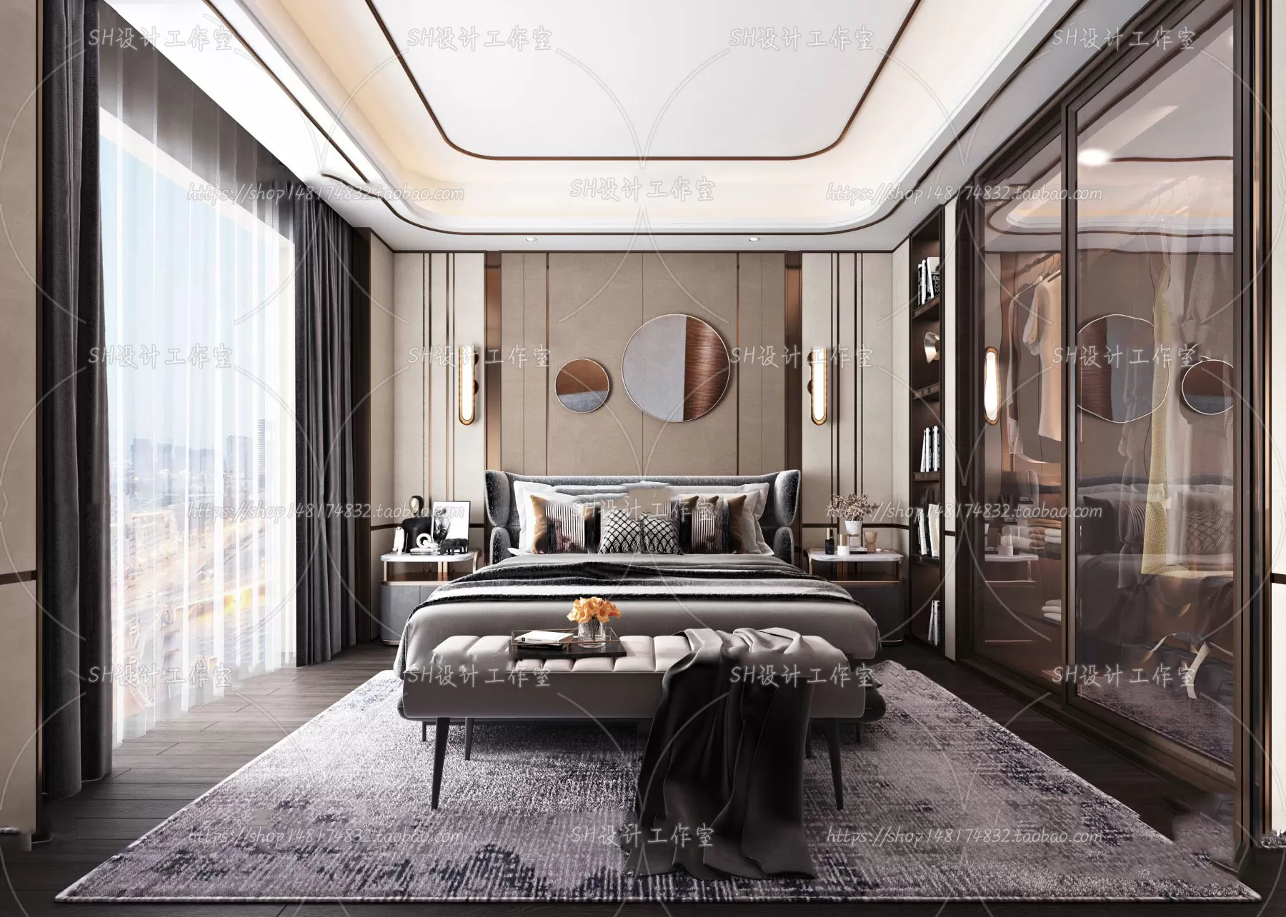BEDROOM 3D SCENES – VRAY RENDER – 140