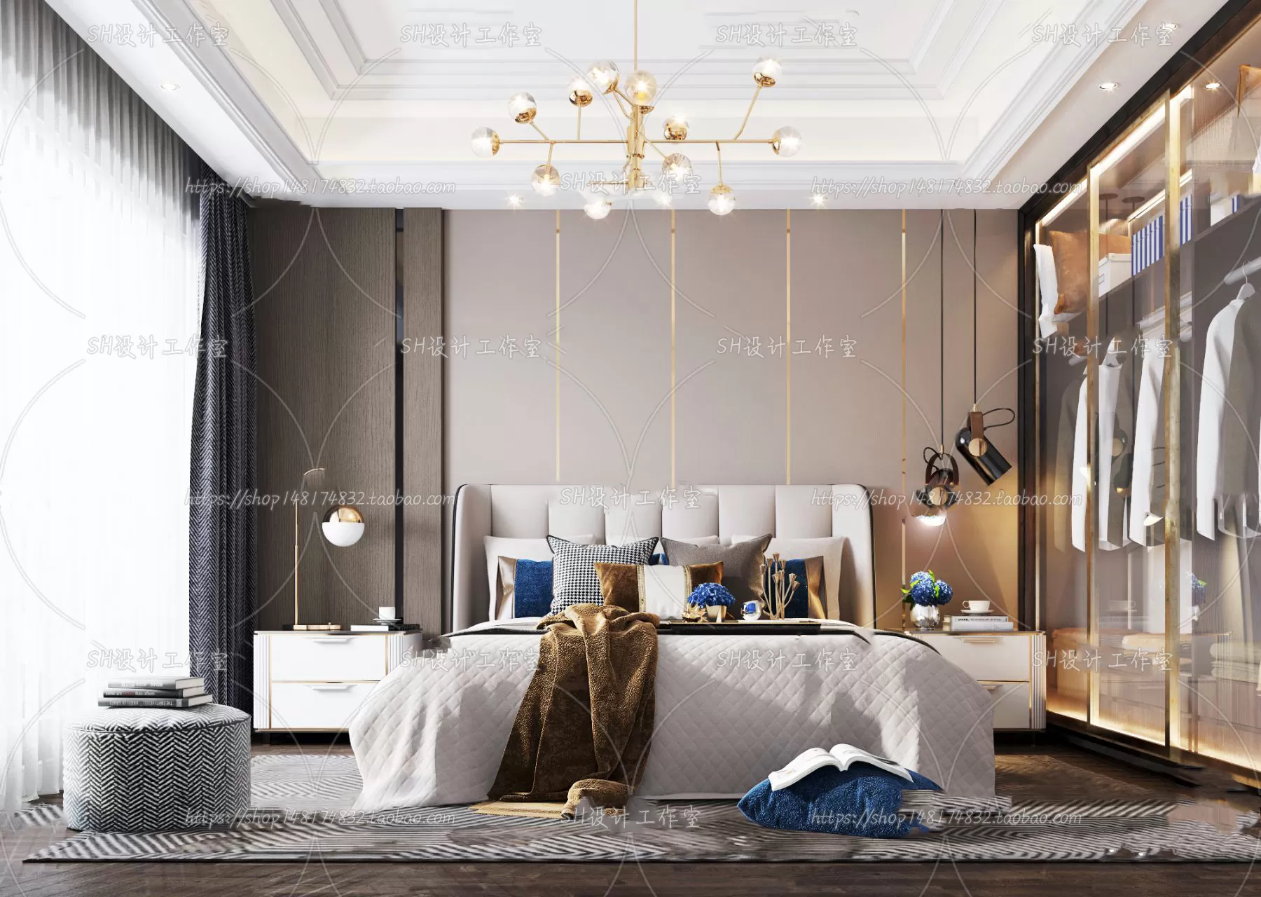 BEDROOM 3D SCENES – VRAY RENDER – 146