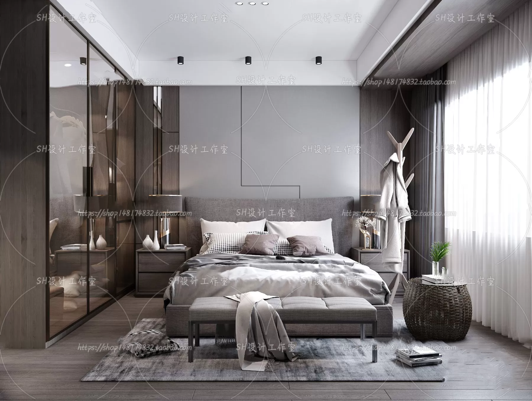 BEDROOM 3D SCENES – VRAY RENDER – 148
