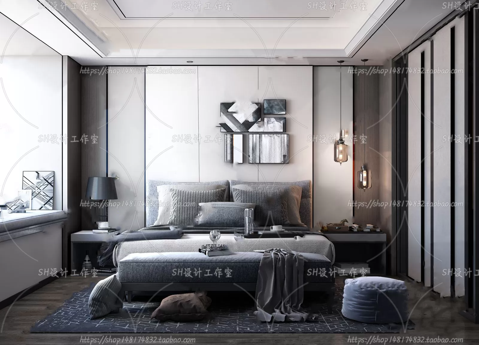 BEDROOM 3D SCENES – VRAY RENDER – 149