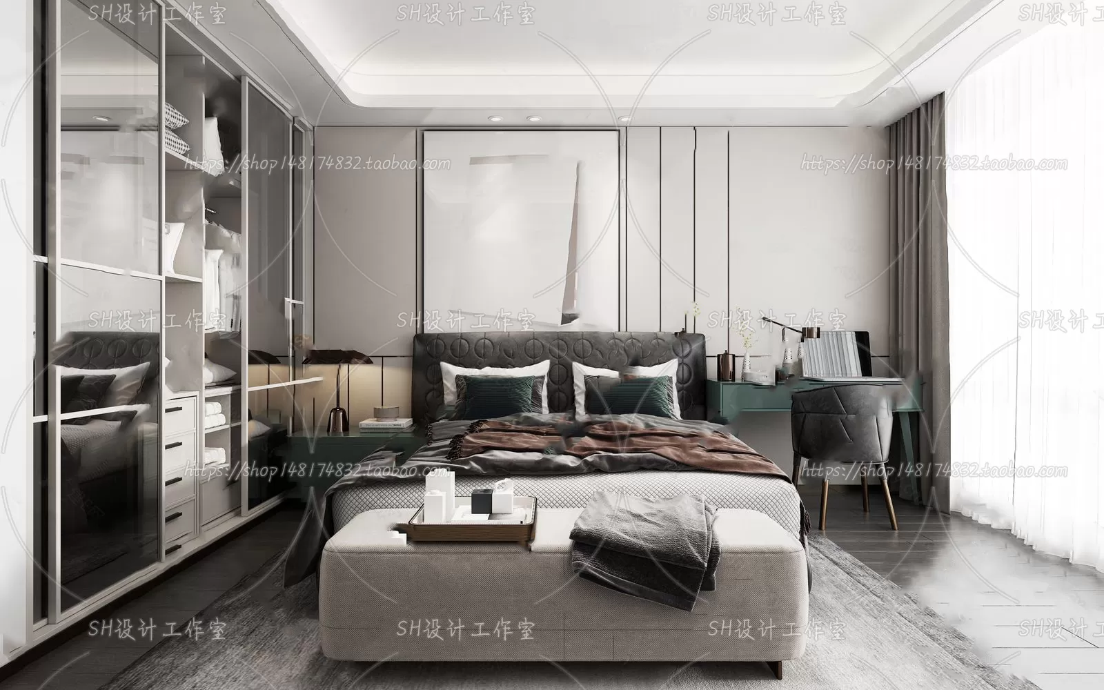 BEDROOM 3D SCENES – VRAY RENDER – 151