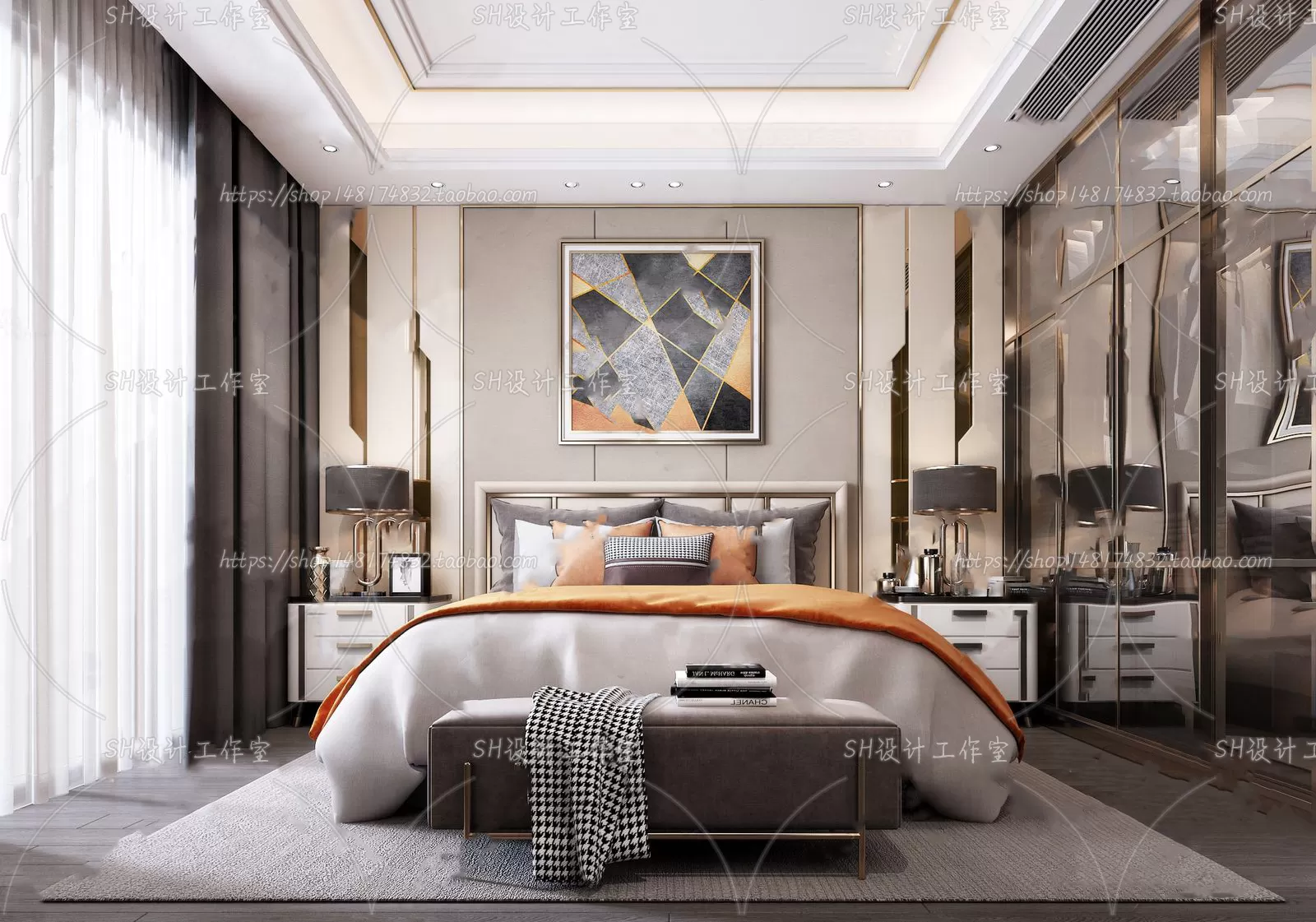 BEDROOM 3D SCENES – VRAY RENDER – 152