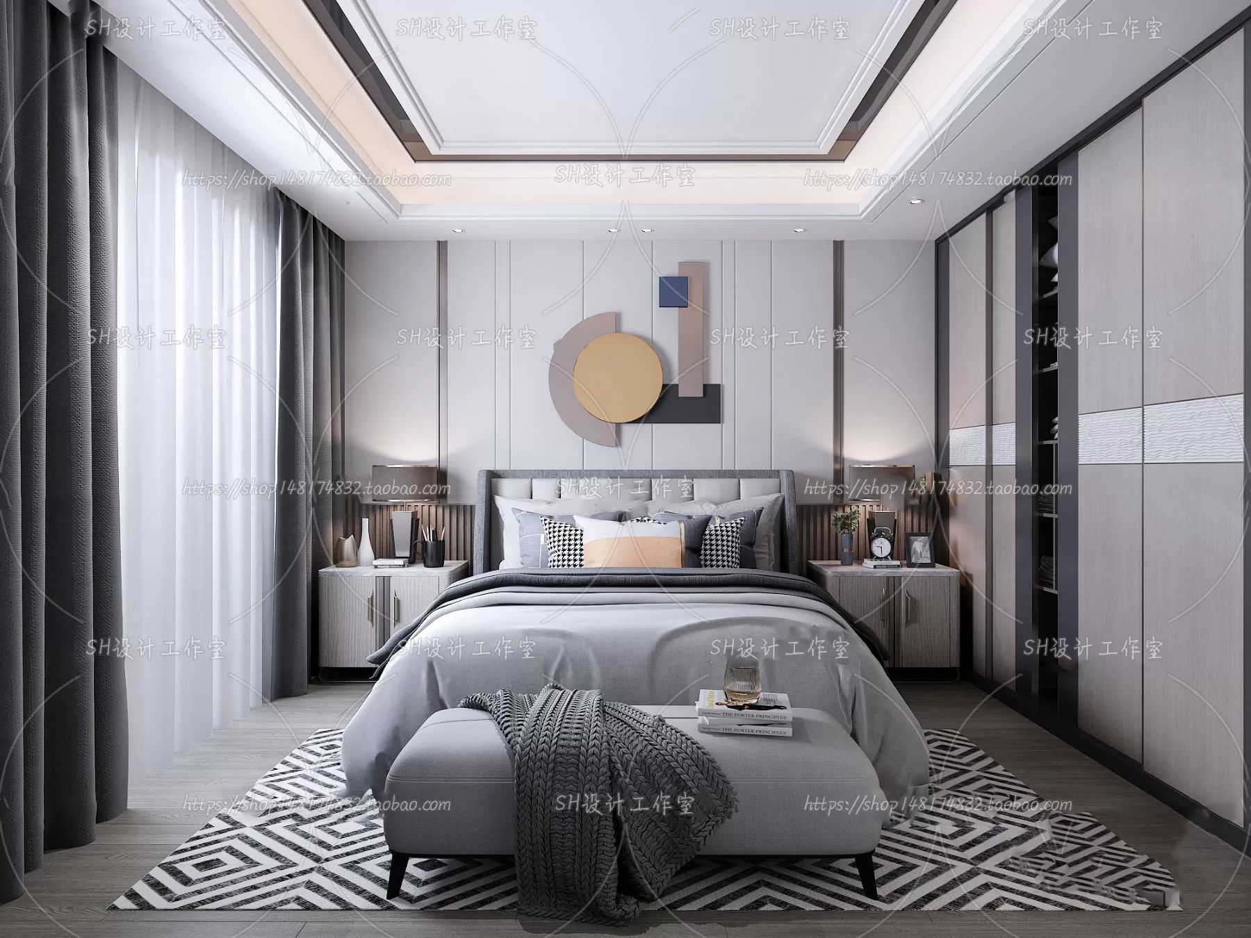 BEDROOM 3D SCENES – VRAY RENDER – 159