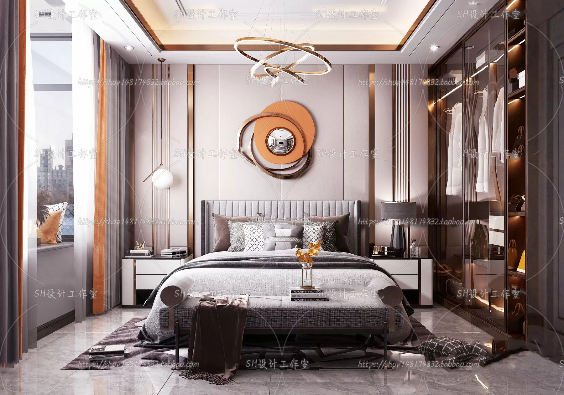 BEDROOM 3D SCENES – VRAY RENDER – 163
