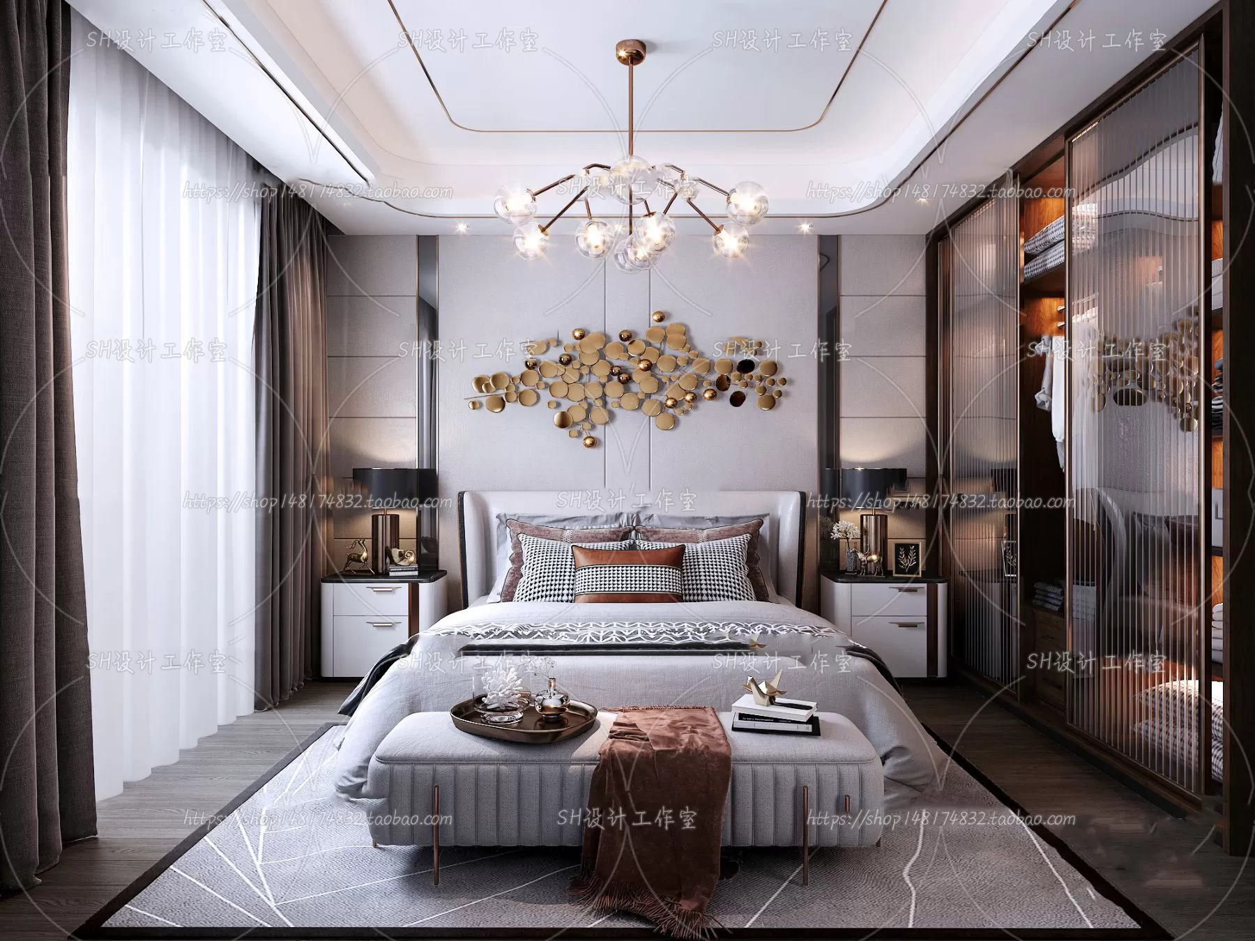 BEDROOM 3D SCENES – VRAY RENDER – 164